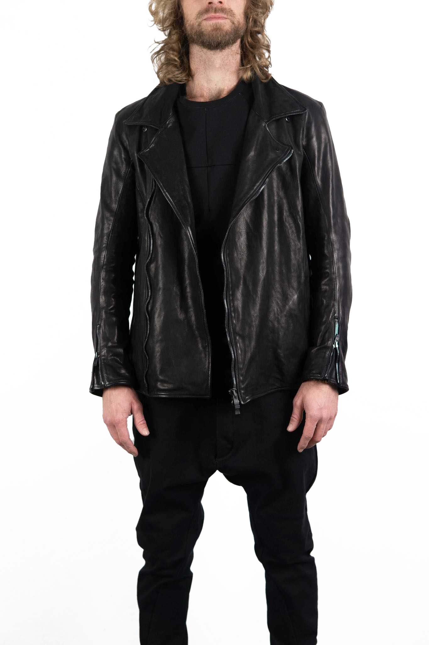 HORSE LEATHER DOUBLE BREAST MOTO LINED JB-3