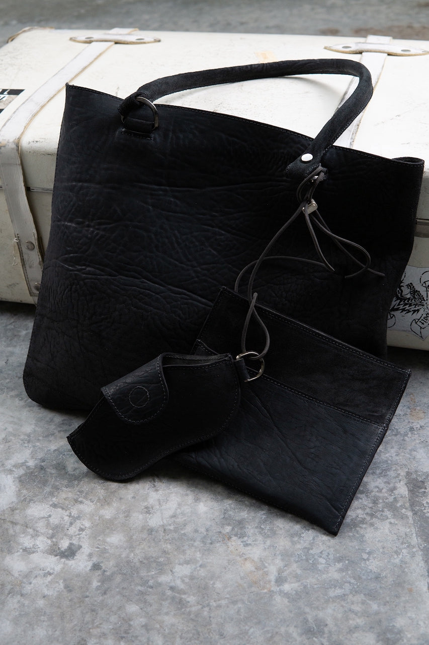 HORSE BUTT RG LEATHER BAG TOTO WB-2 UNLINED WITH MEDIUM PURSE AND GLASSES CASE