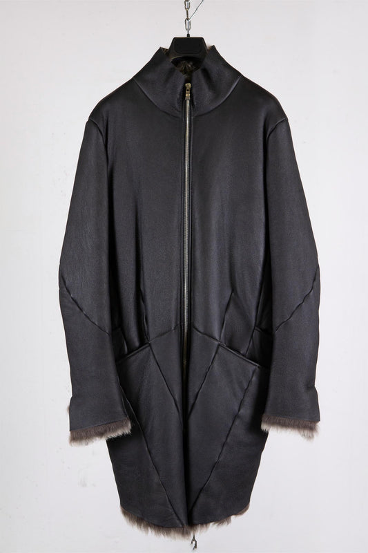 SHEEP SHEARLING ZIP FRONT W/POKET COAT