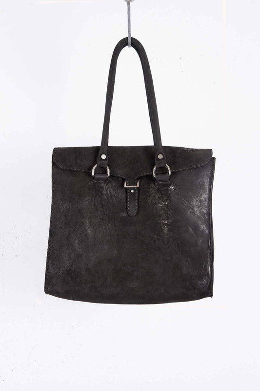 HORSE BUTT LEATHER BAG TOTO WB-3 UNLINED WITH MEDIUM PURSE PIECE DYED