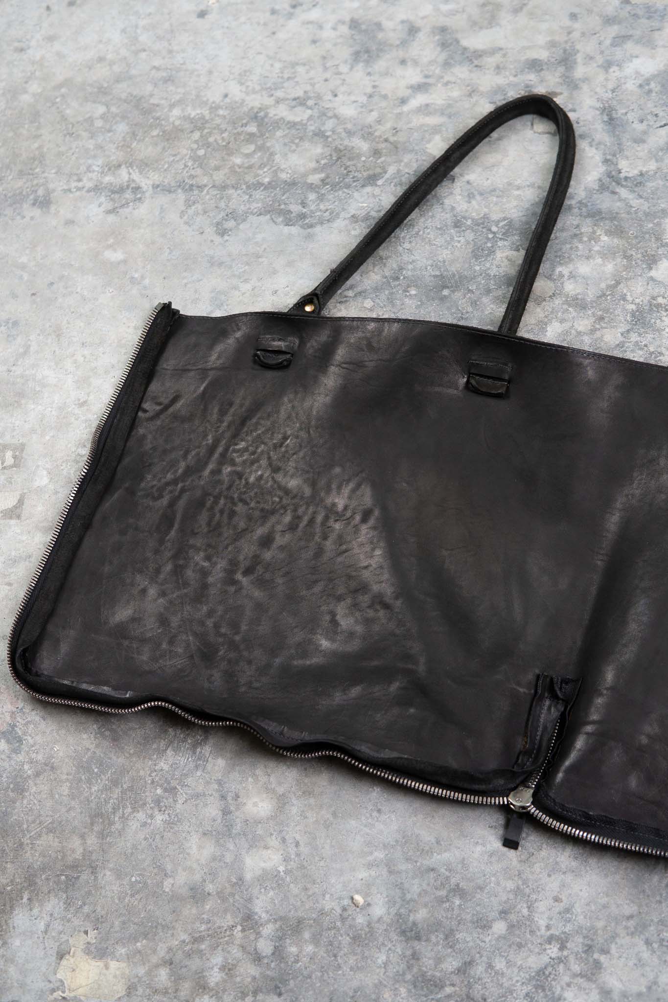 HORSE BUTT LEATHER BAG TOTO WB-2 UNLINED WITH MEDIUM PURSE AND GLASSES CASE PIECE DYED