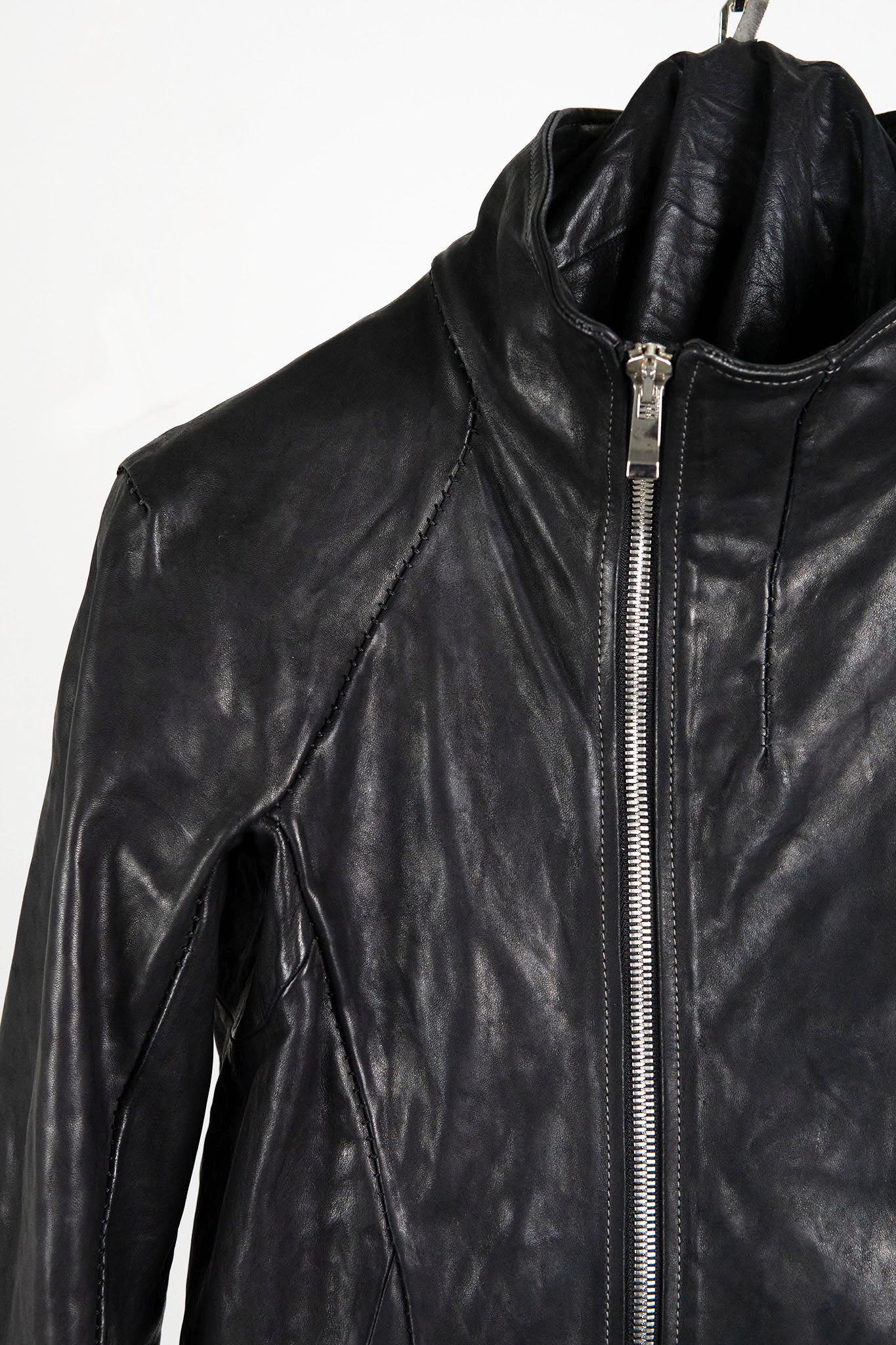 HORSE LEATHER HI-COLLAR ZIP BLOUSON JB-1