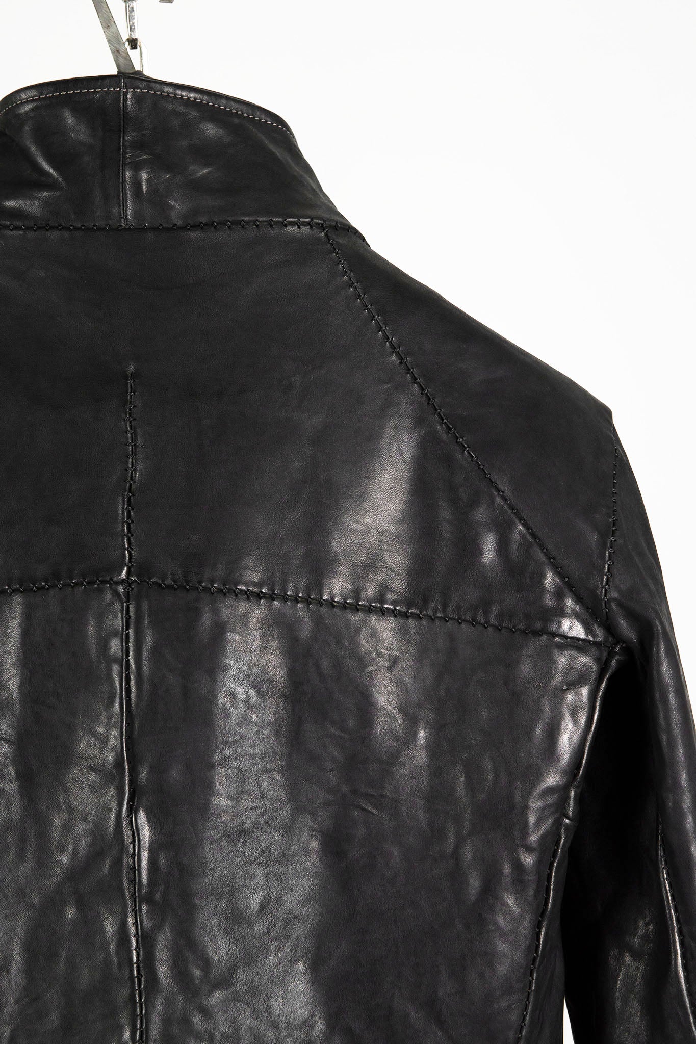 HORSE LEATHER HI-COLLAR ZIP BLOUSON JB-1