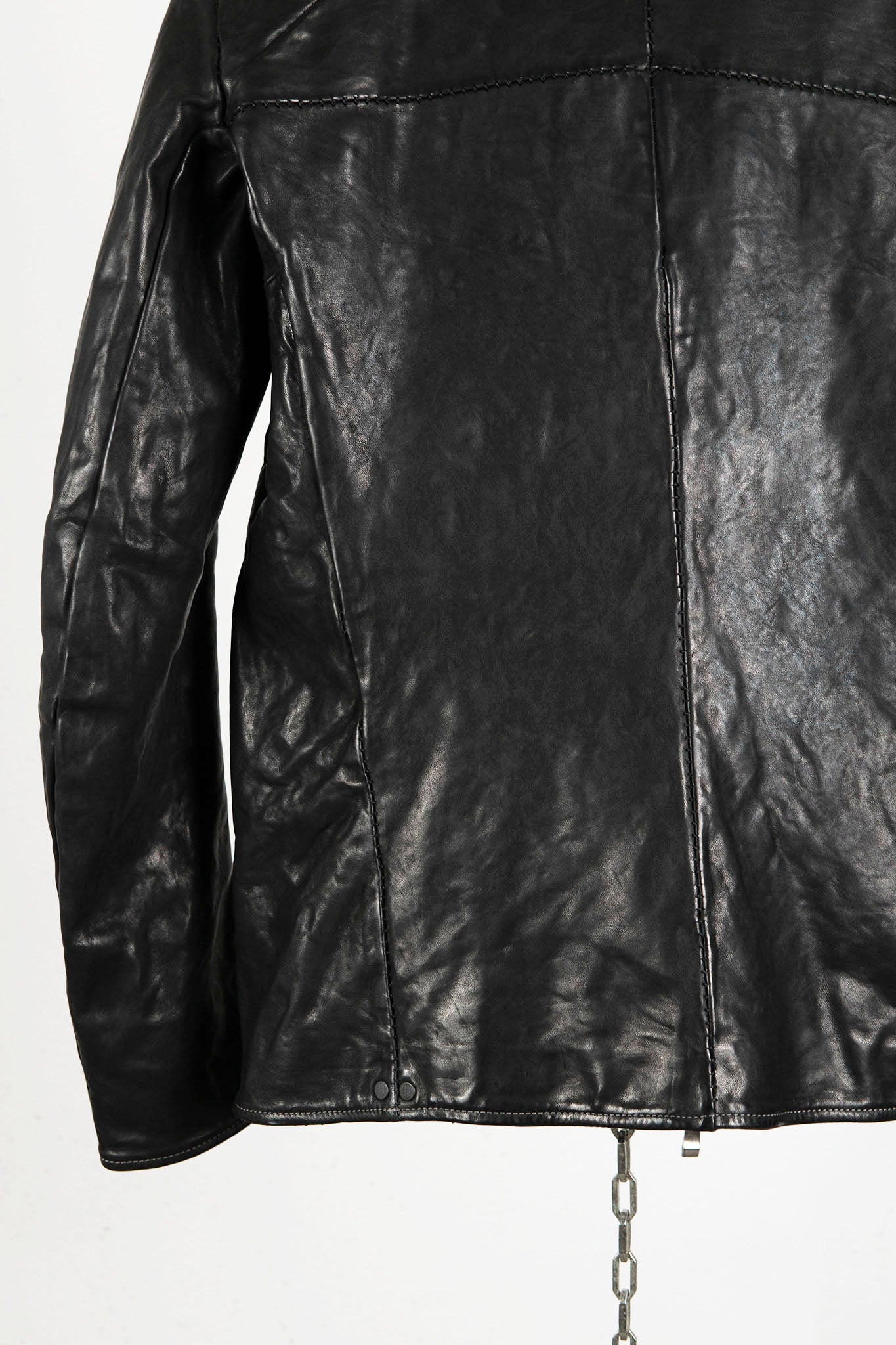 HORSE LEATHER HI-COLLAR ZIP BLOUSON JB-1