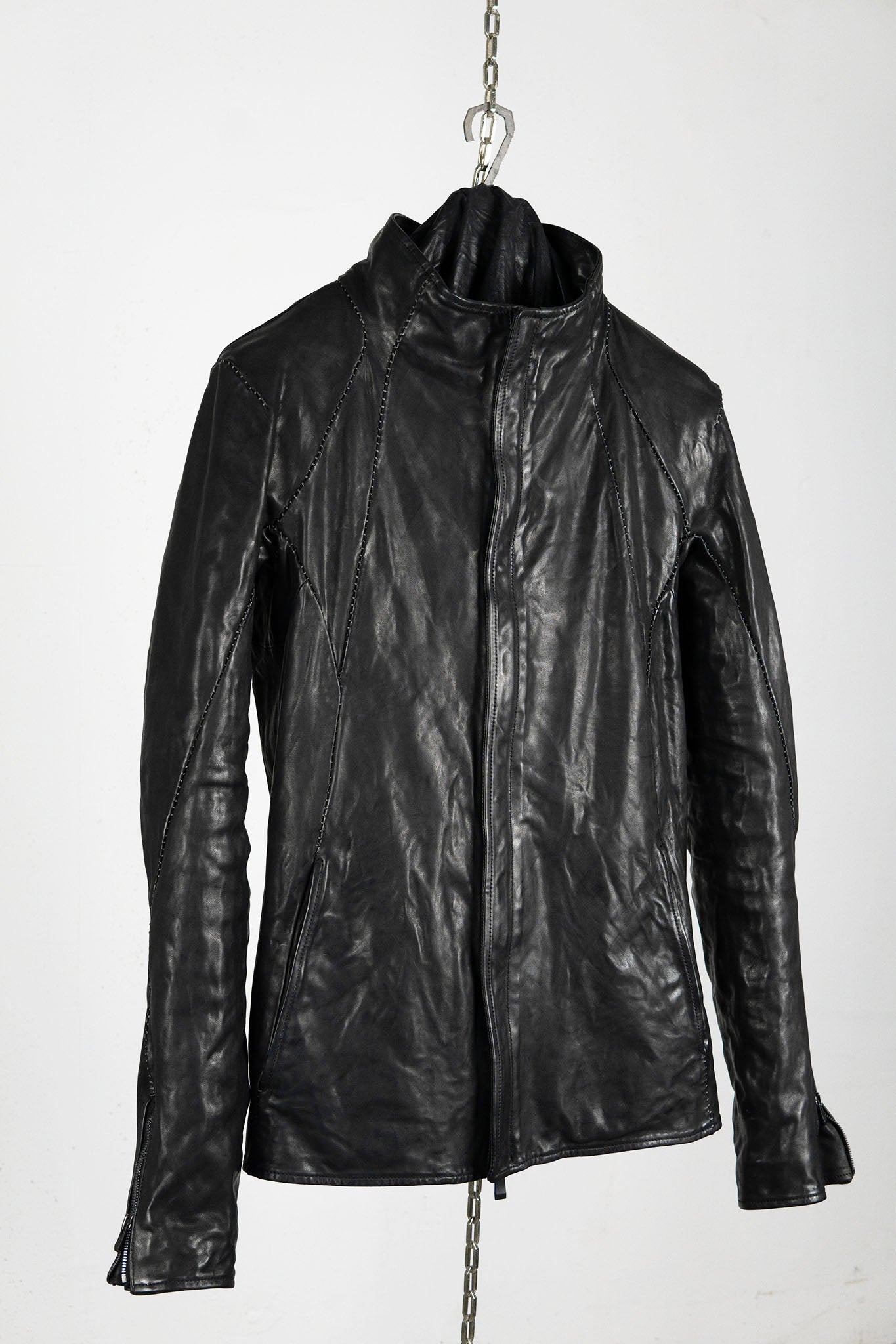 HORSE LEATHER HIGH COLLAR JACKET JB-7 BALCK EDITION