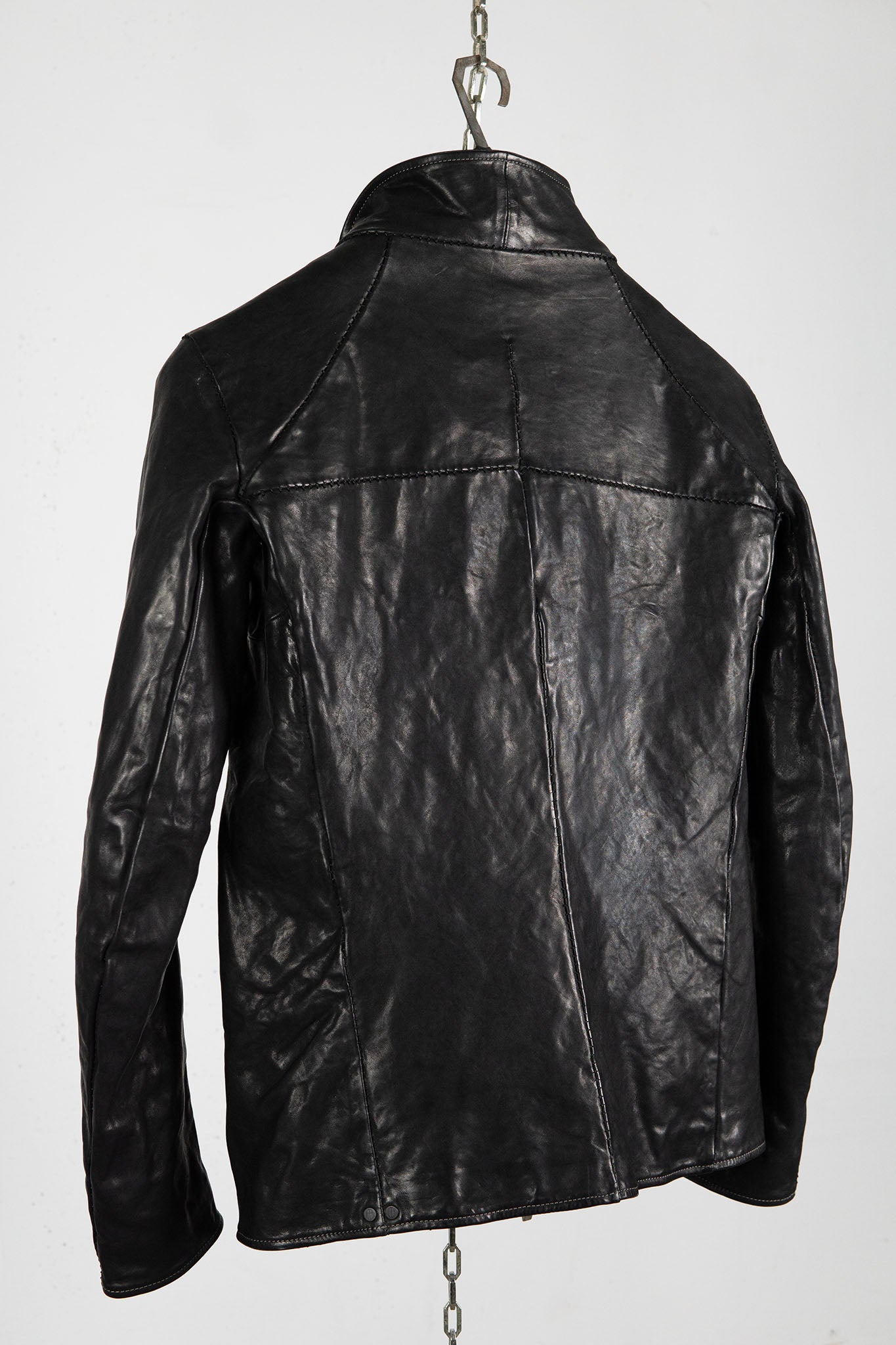 HORSE LEATHER HI-COLLAR ZIP BLOUSON JB-1