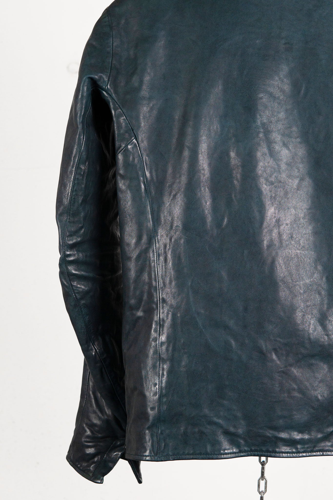 HORSE LEATHER COLLARLESS BIKER JACKET PMT-1 BLACK EDITION