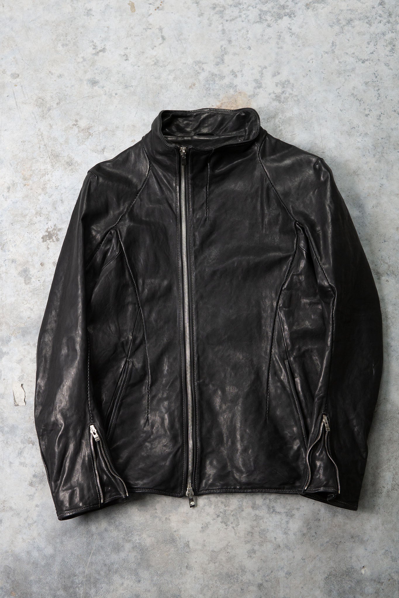 HORSE LEATHER HI-COLLAR ZIP BLOUSON JB-1