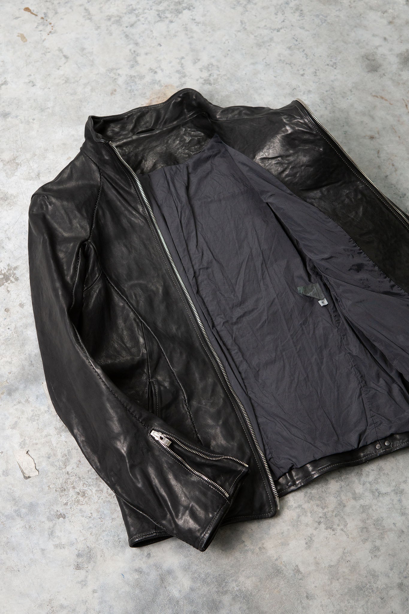 HORSE LEATHER HI-COLLAR ZIP BLOUSON JB-1