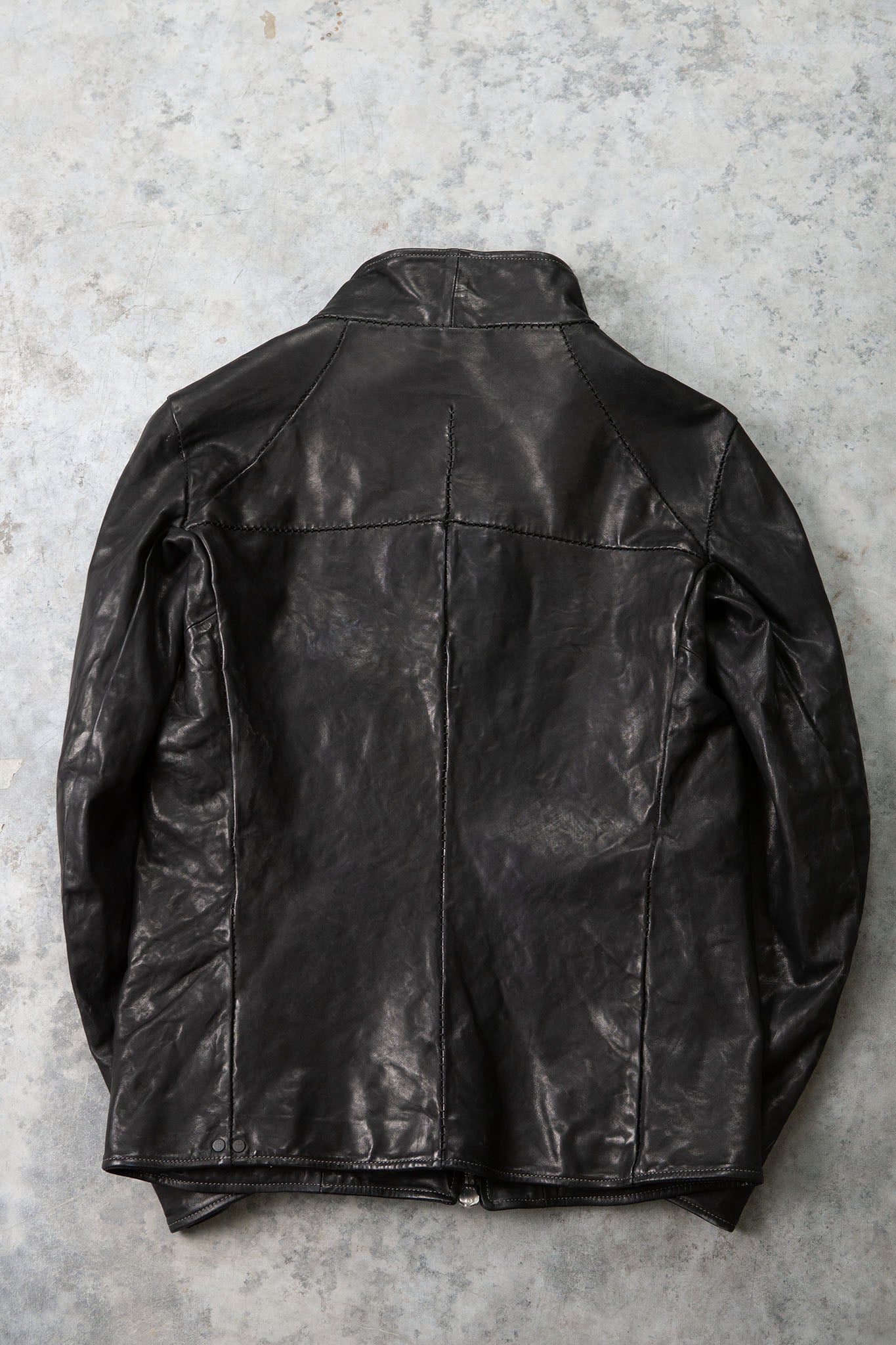HORSE LEATHER HI-COLLAR ZIP BLOUSON JB-1