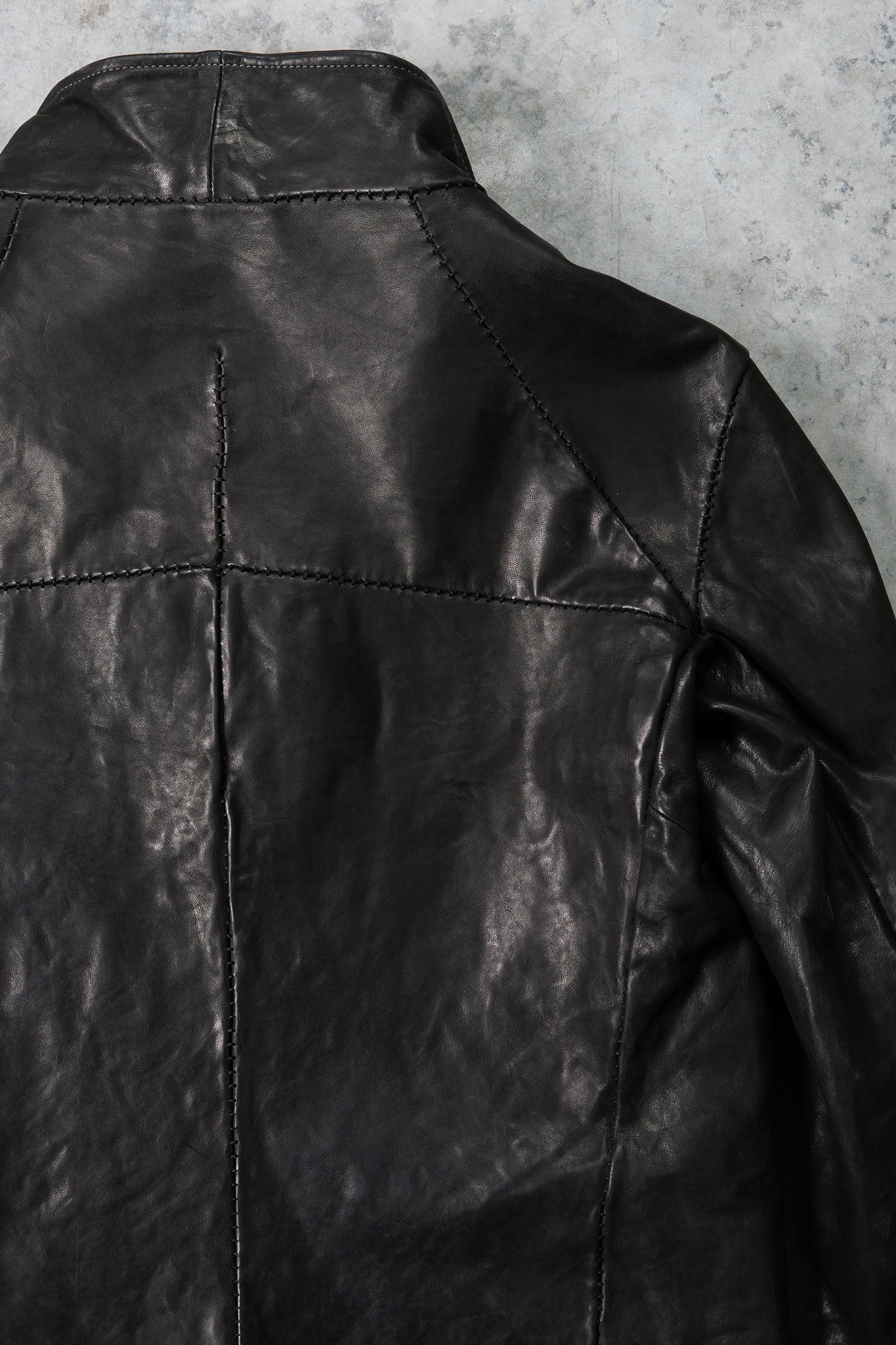 HORSE LEATHER HI-COLLAR ZIP BLOUSON JB-1