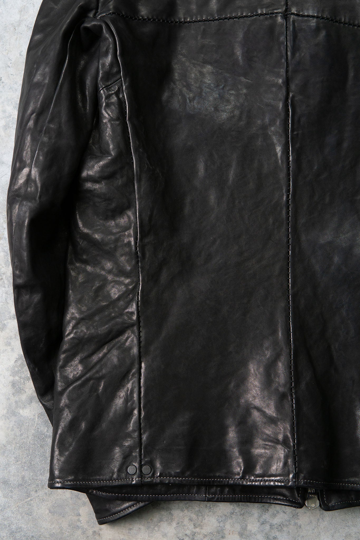 HORSE LEATHER HI-COLLAR ZIP BLOUSON JB-1