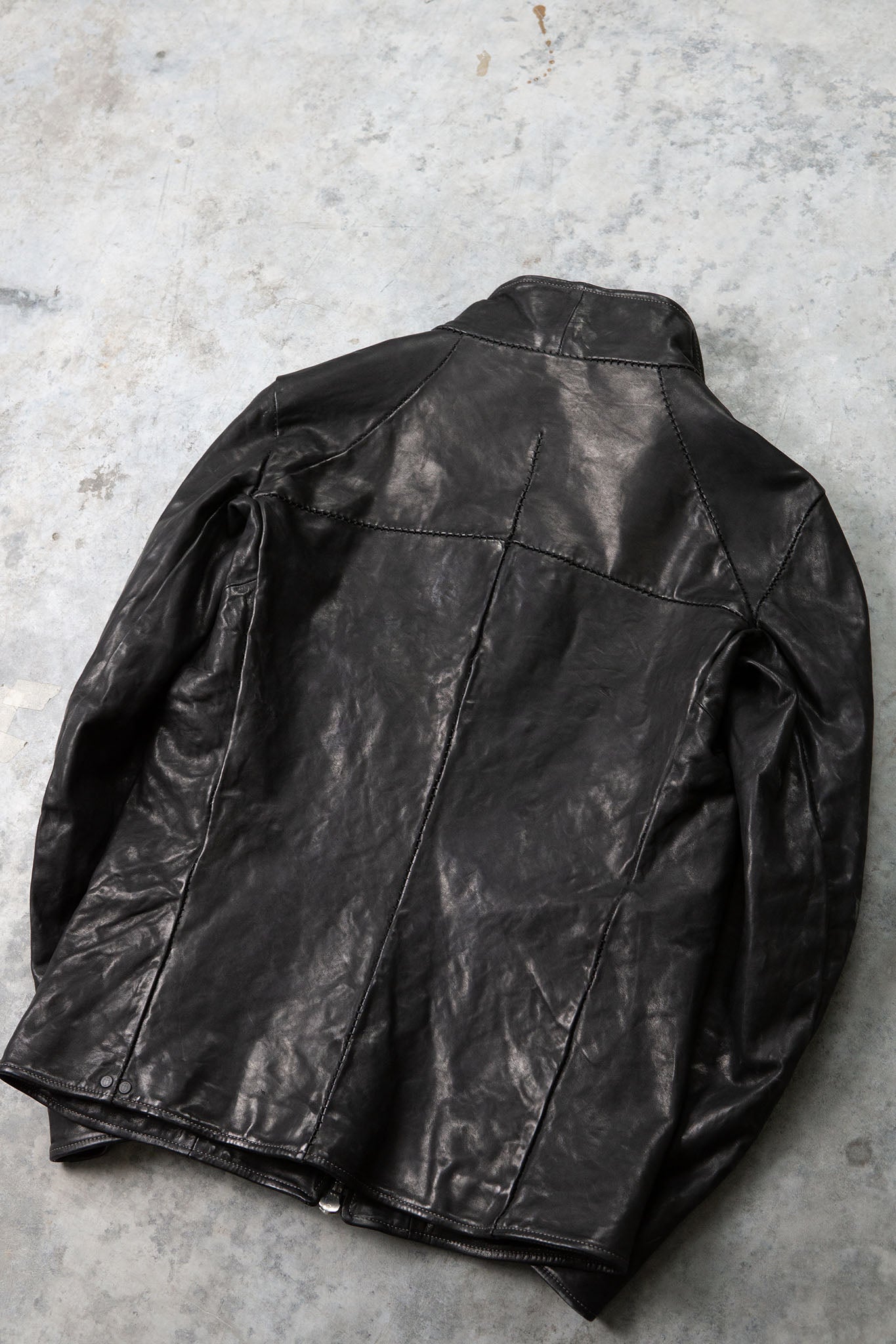 HORSE LEATHER HI-COLLAR ZIP BLOUSON JB-1