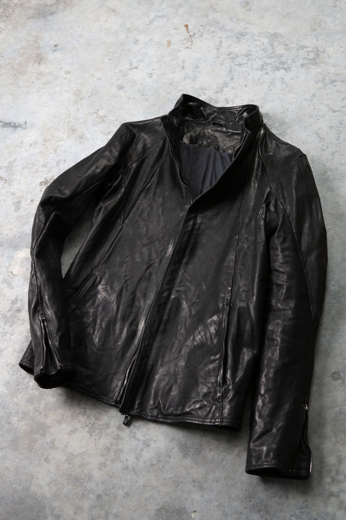 HORSE LEATHER HIGH COLLAR JACKET JB-7 BALCK EDITION