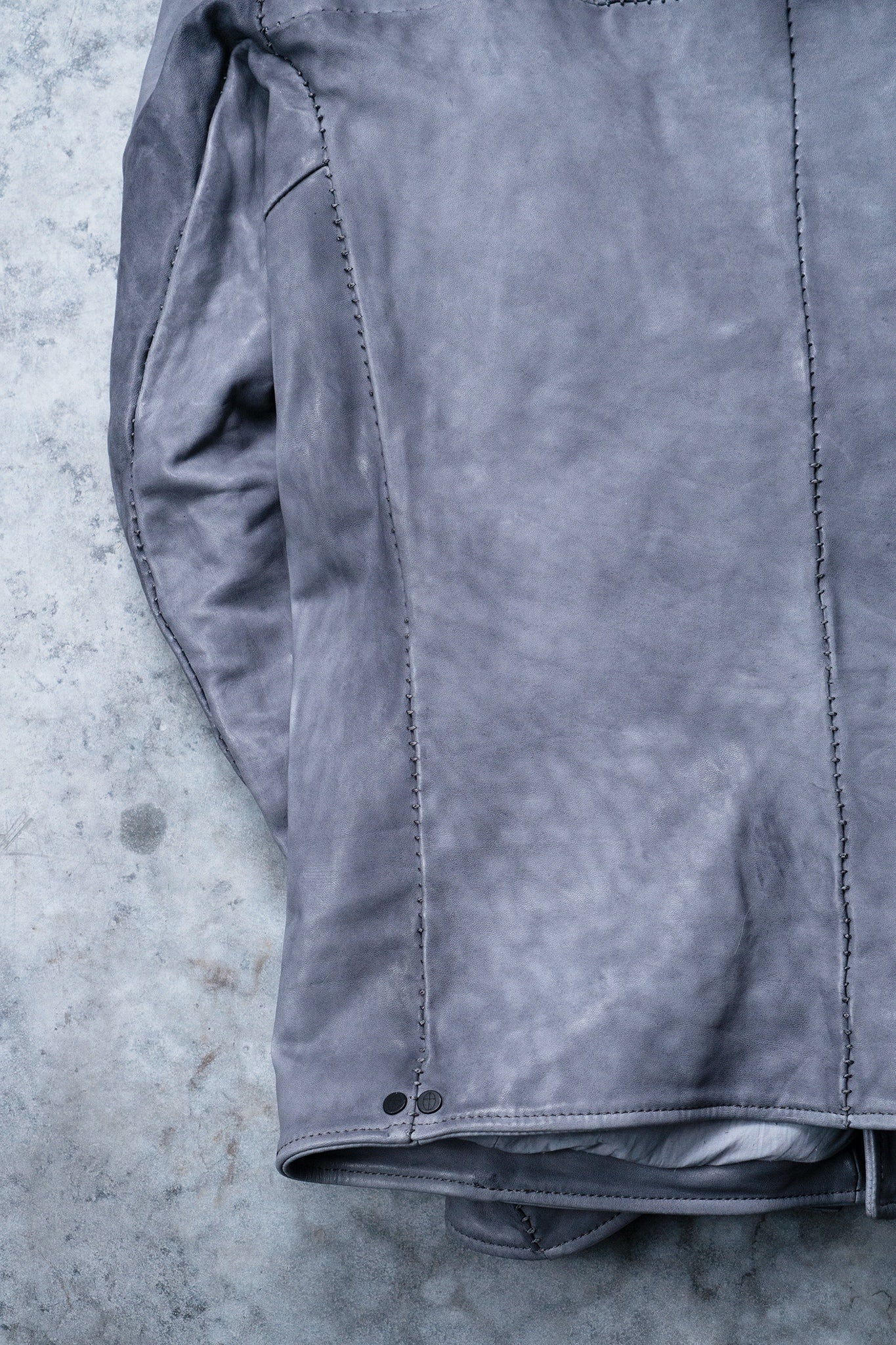 HORSE WHITE LEATHER DOUBLE BREAST MILITARY MOTO OVER POCKET MB-2 WITH SHEARLING COLLAR