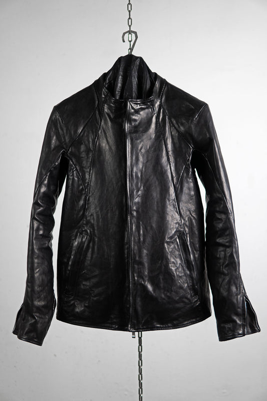 HORSE LEATHER COLLARLESS BIKER JACKET JB-8