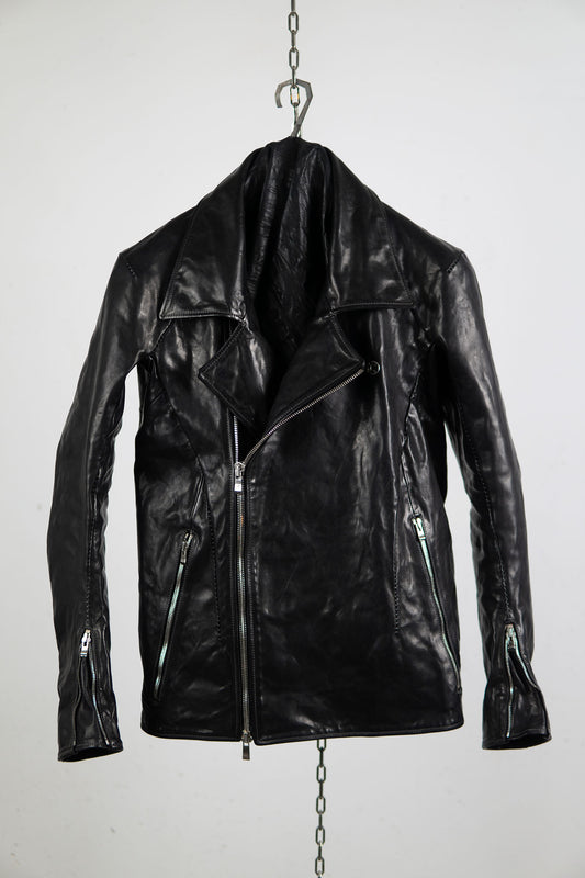 HORSE LEATHER DOUBLE BREAST MOTO LINED JB-3