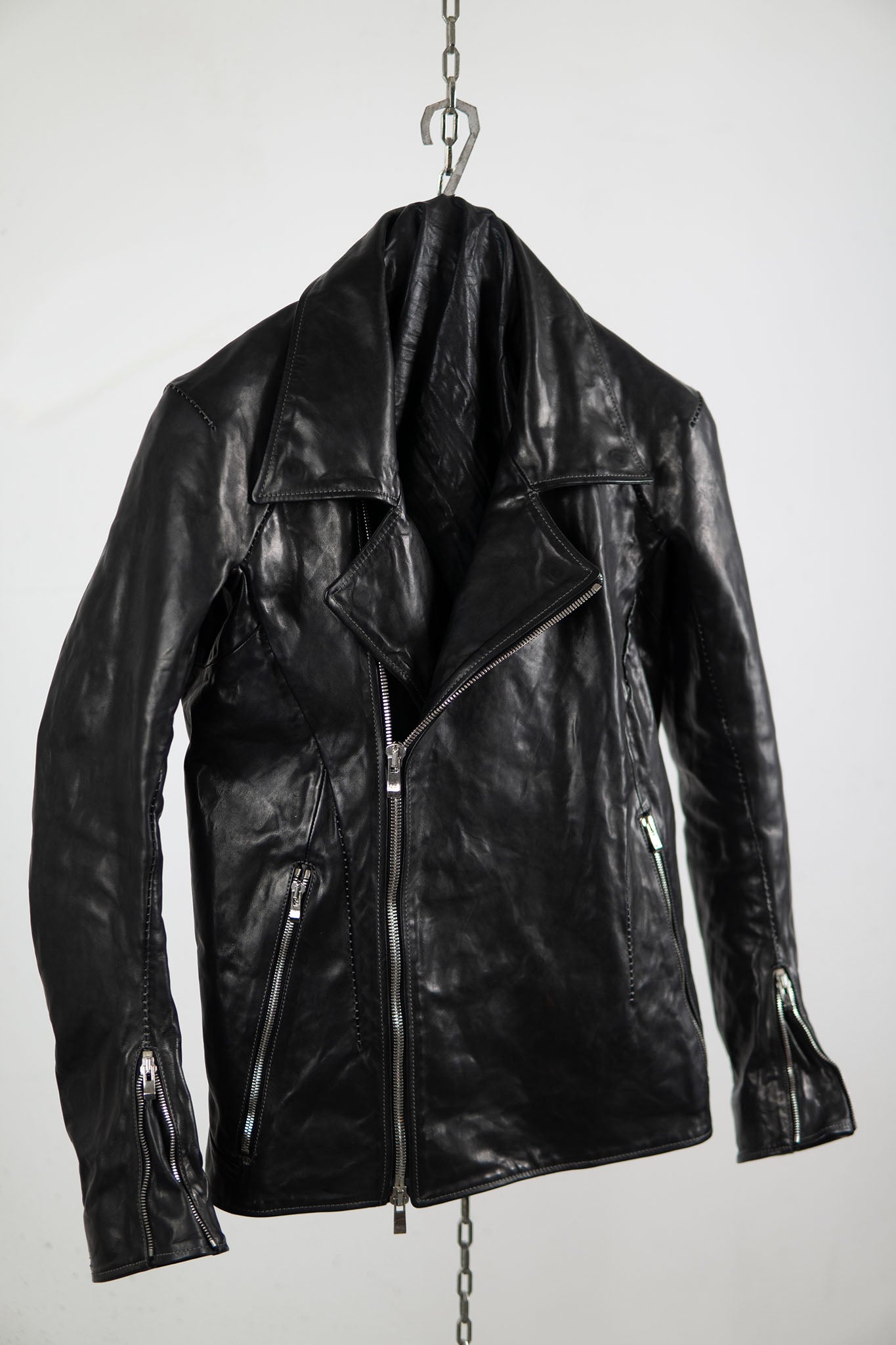 HORSE LEATHER DOUBLE BREAST MOTO LINED JB-3