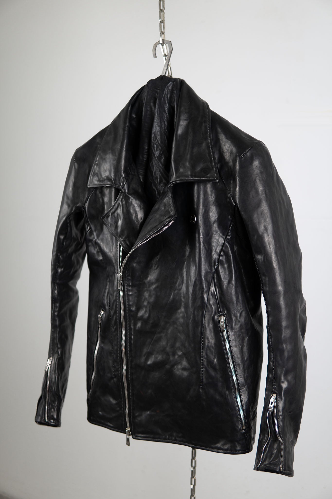 HORSE LEATHER DOUBLE BREAST MOTO LINED JB-3