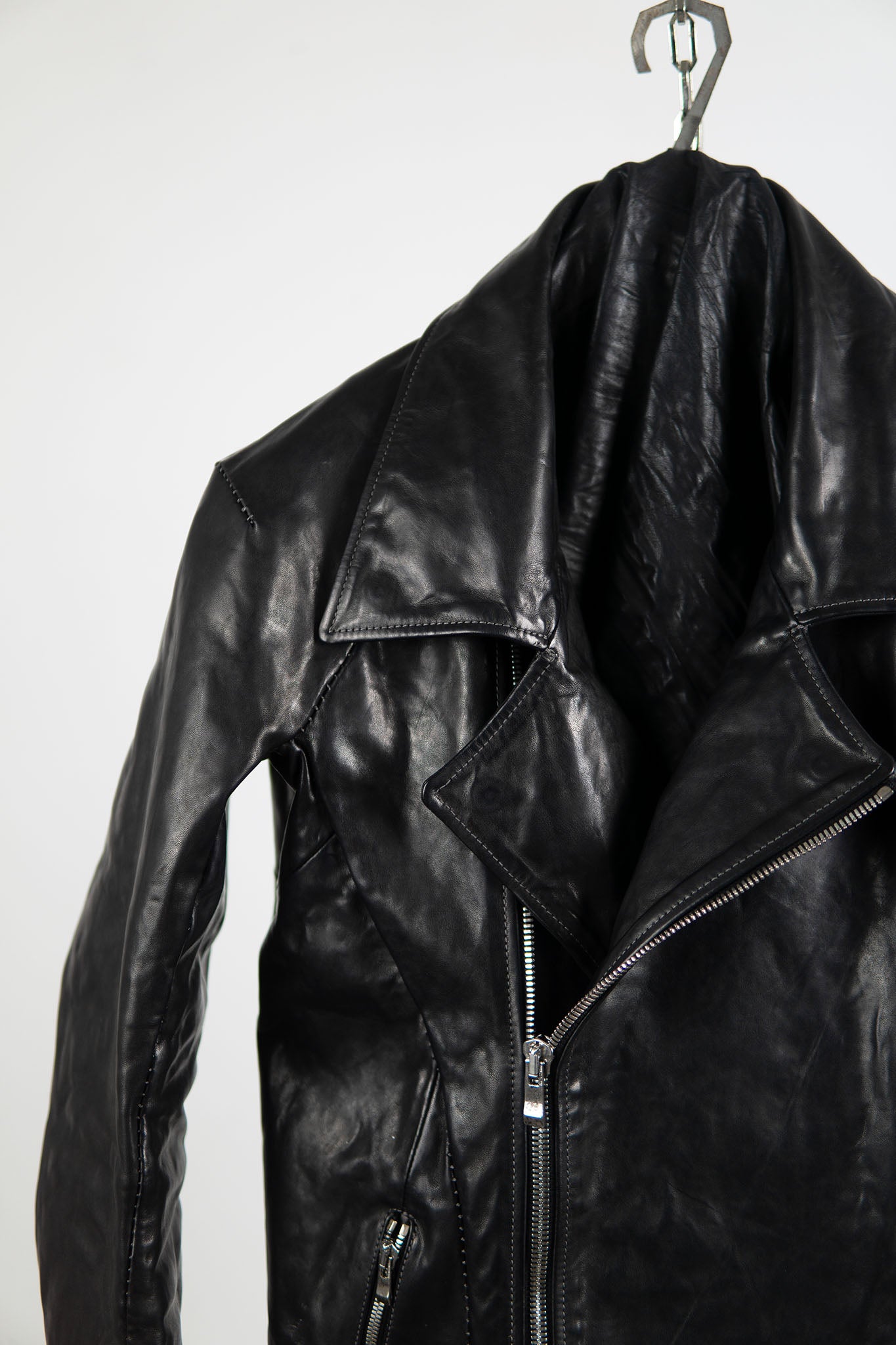 HORSE LEATHER DOUBLE BREAST MOTO LINED JB-3