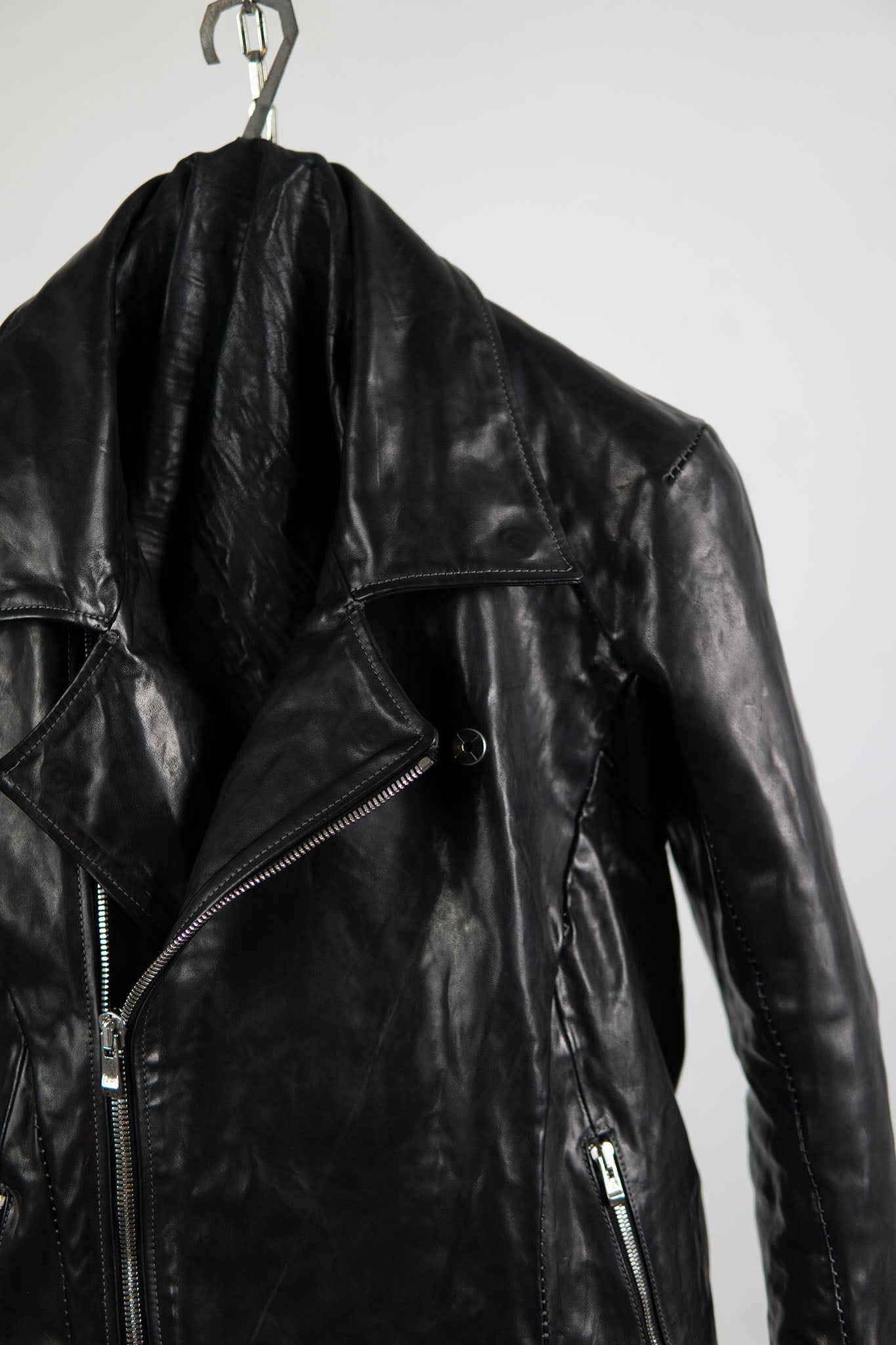 HORSE LEATHER DOUBLE BREAST MOTO LINED JB-3