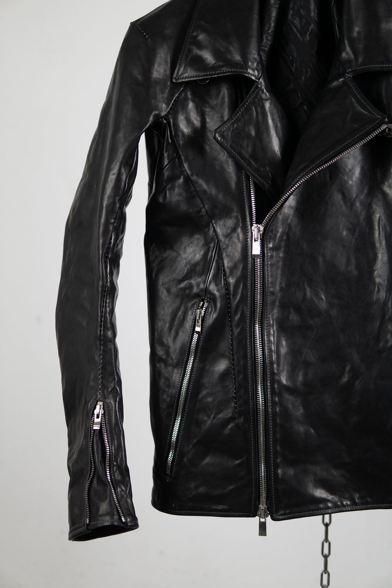 HORSE LEATHER DOUBLE BREAST MOTO LINED JB-3