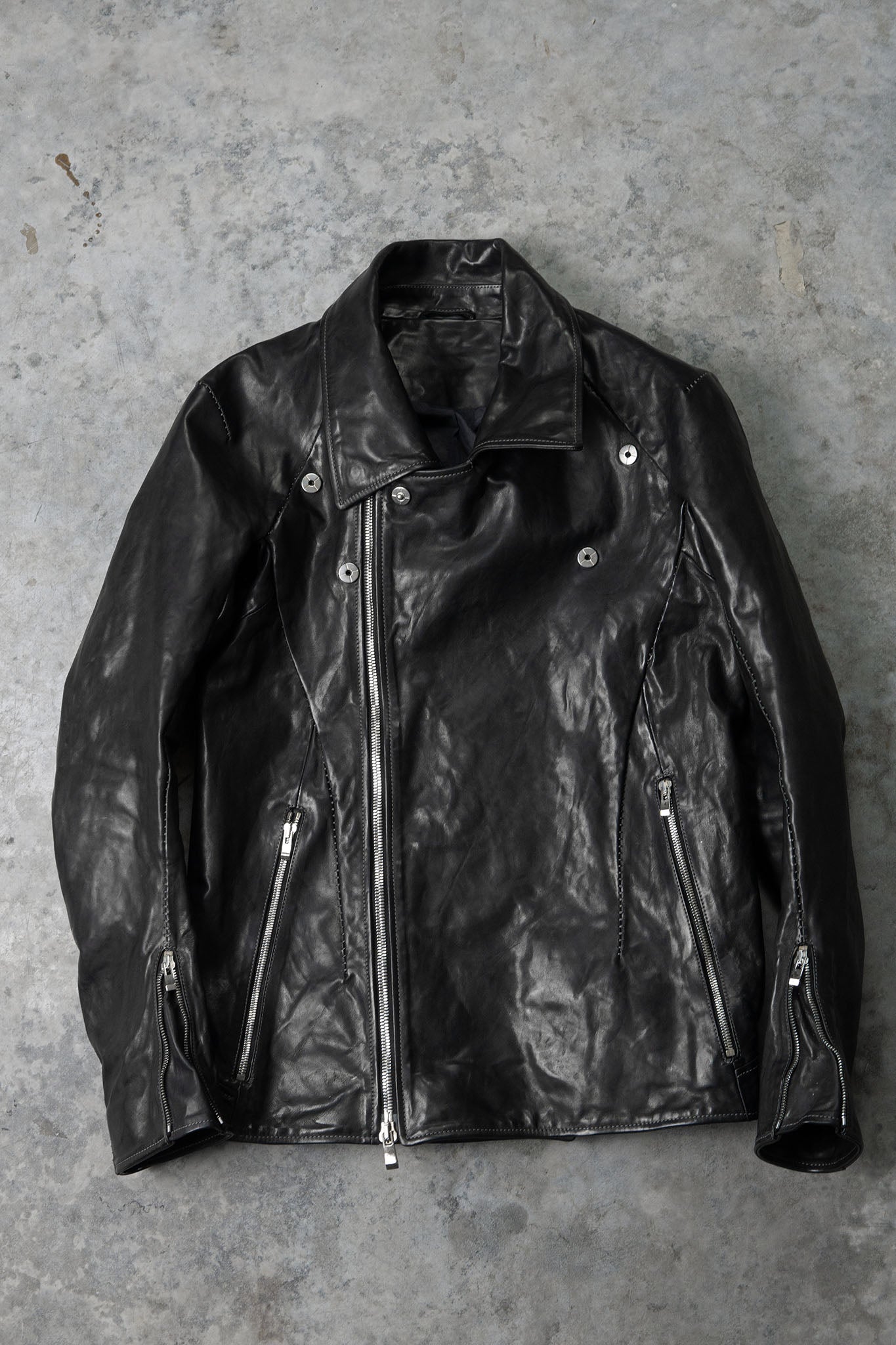 HORSE LEATHER DOUBLE BREAST MOTO LINED JB-3