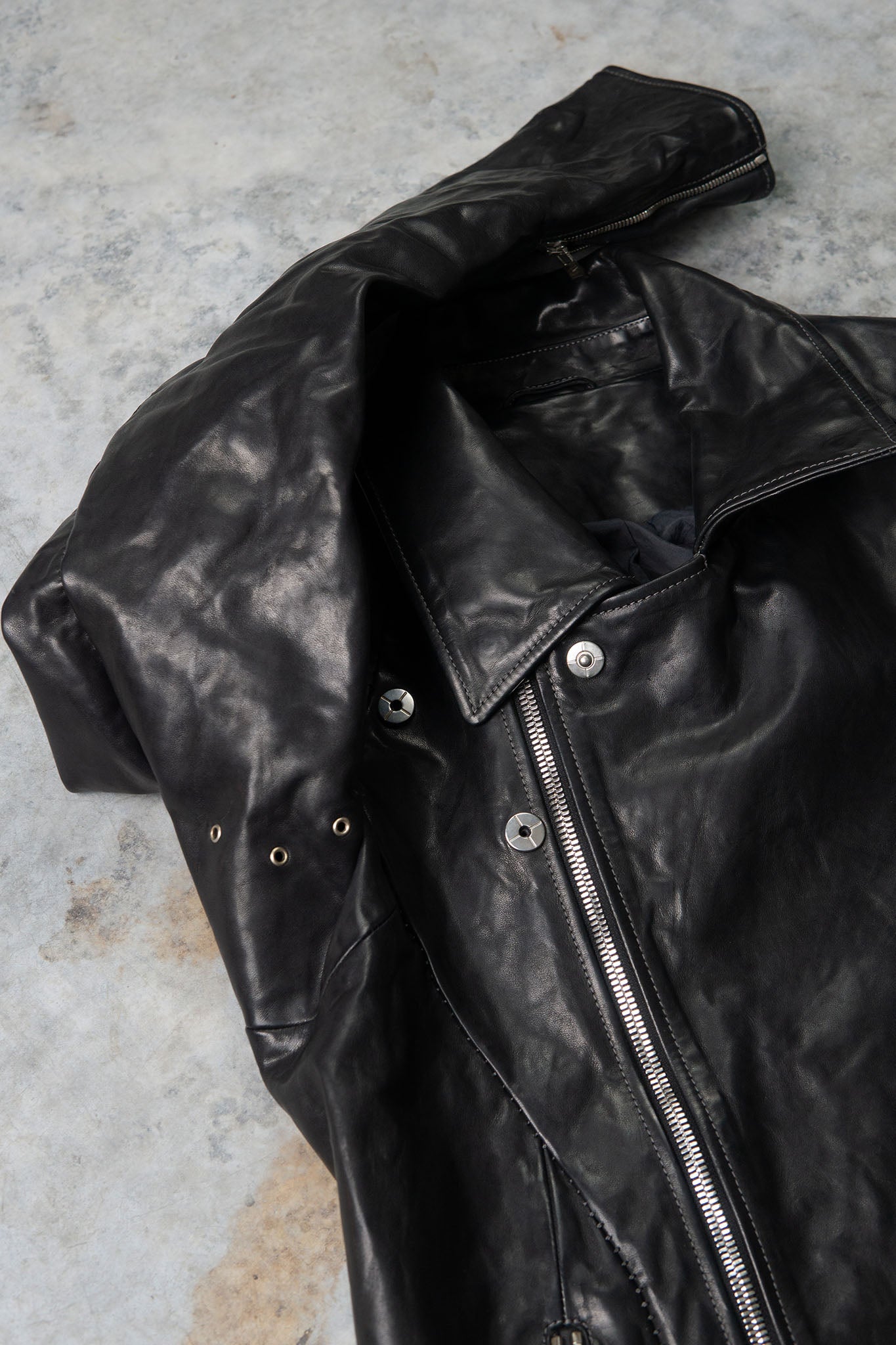 HORSE LEATHER DOUBLE BREAST MOTO LINED JB-3