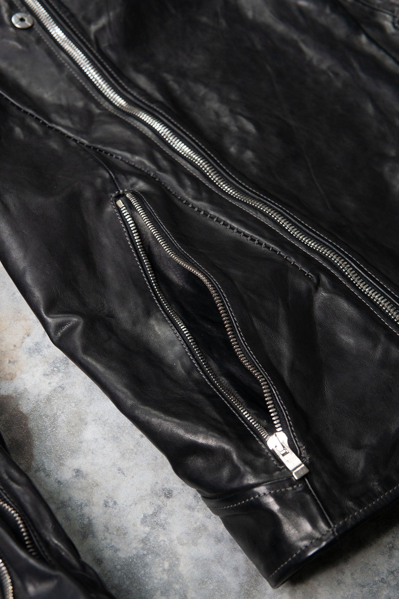 HORSE LEATHER DOUBLE BREAST MOTO LINED JB-3