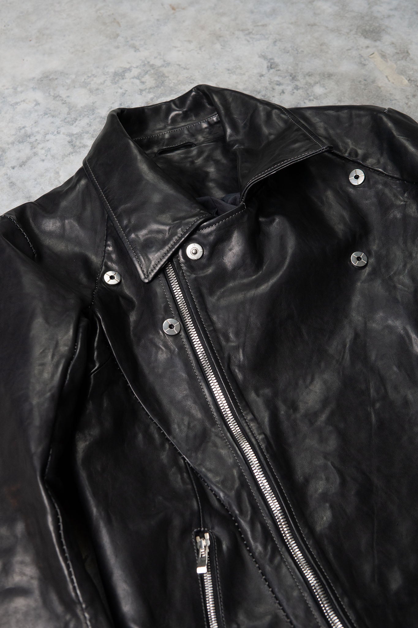 HORSE LEATHER DOUBLE BREAST MOTO LINED JB-3