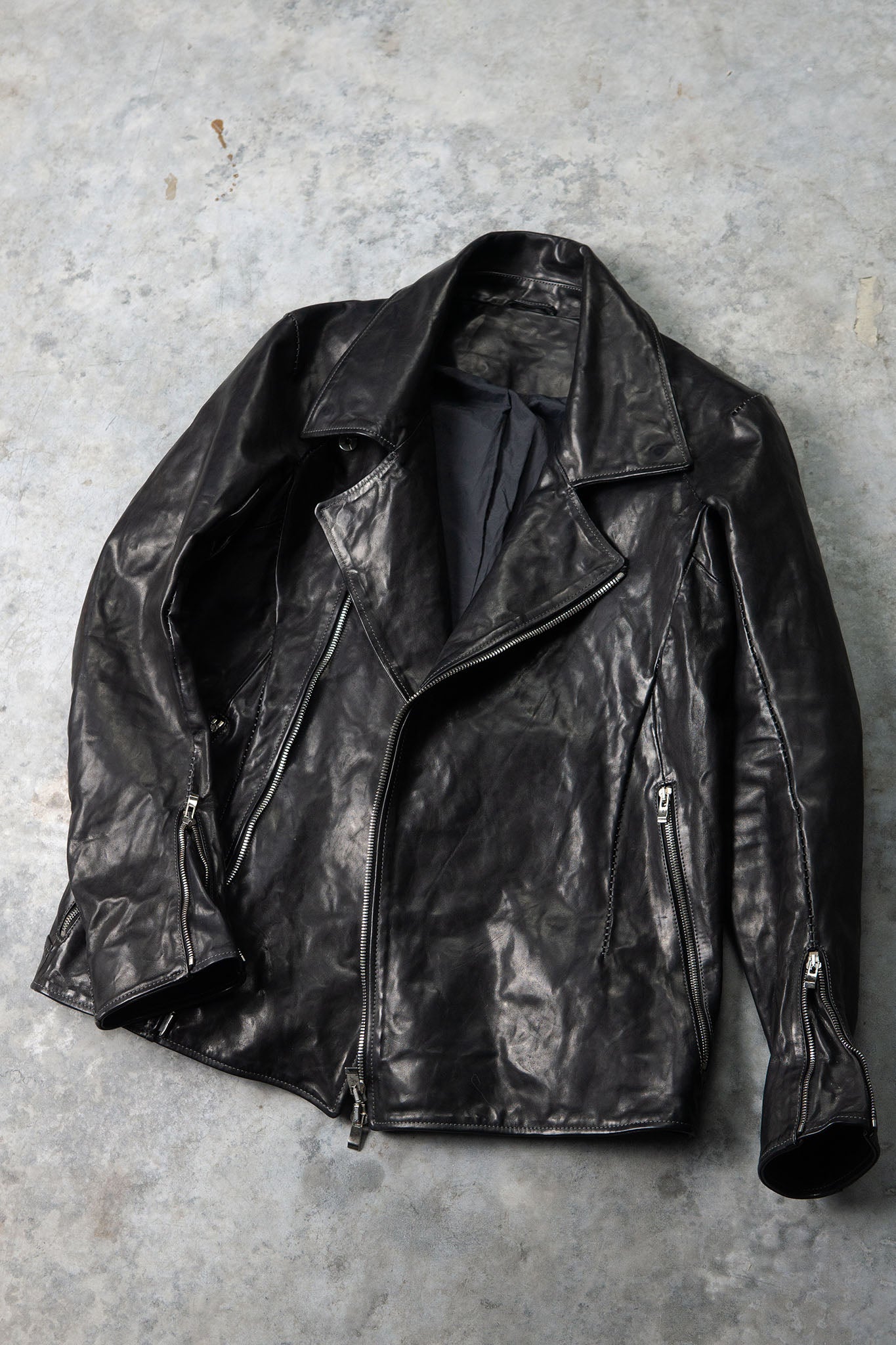 HORSE LEATHER DOUBLE BREAST MOTO LINED JB-3