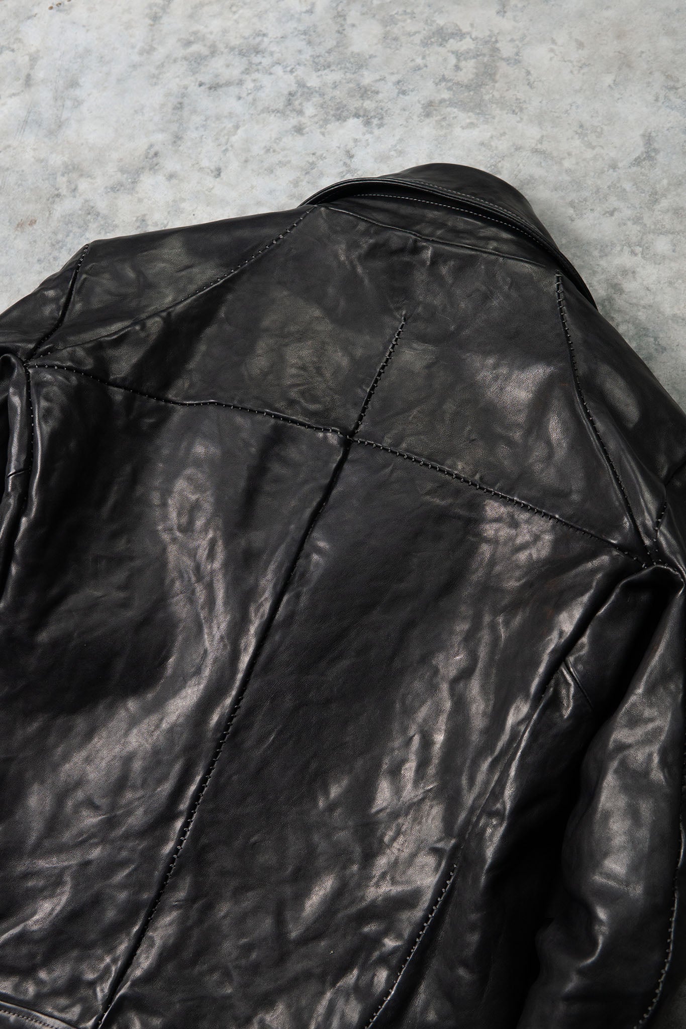 HORSE LEATHER DOUBLE BREAST MOTO LINED JB-3