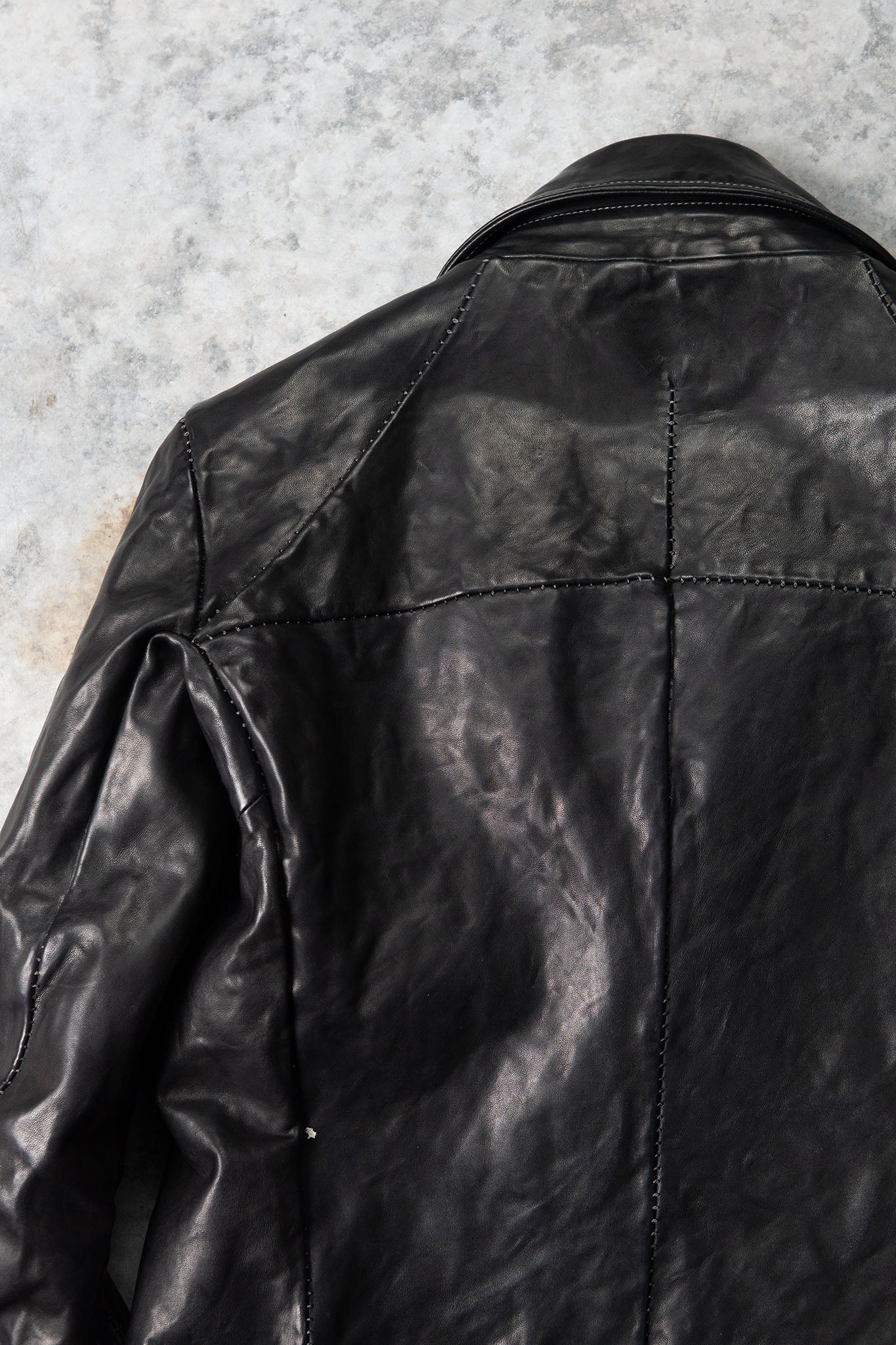HORSE LEATHER DOUBLE BREAST MOTO LINED JB-3