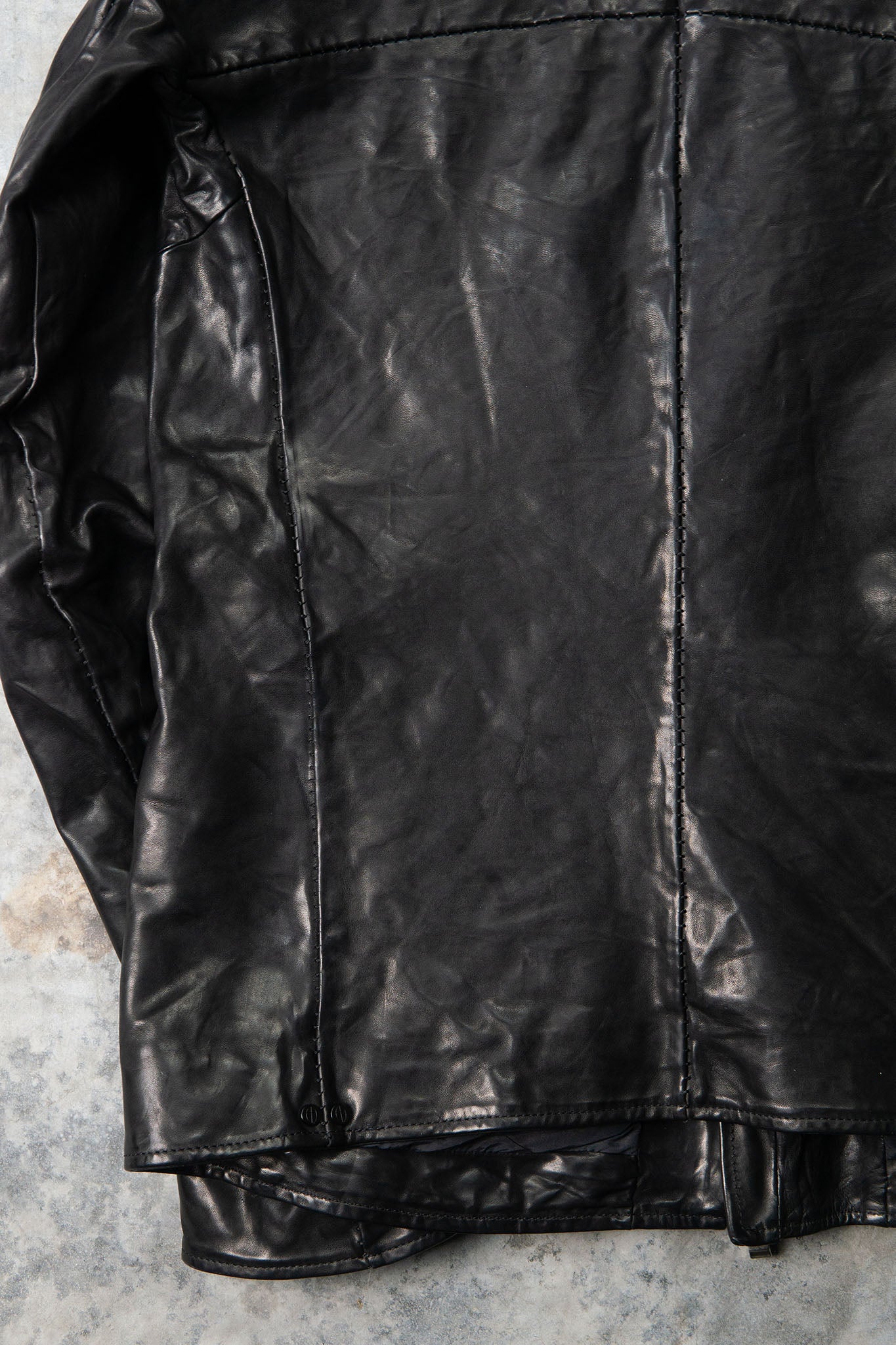 HORSE LEATHER COLLARLESS BIKER JACKET JB-8