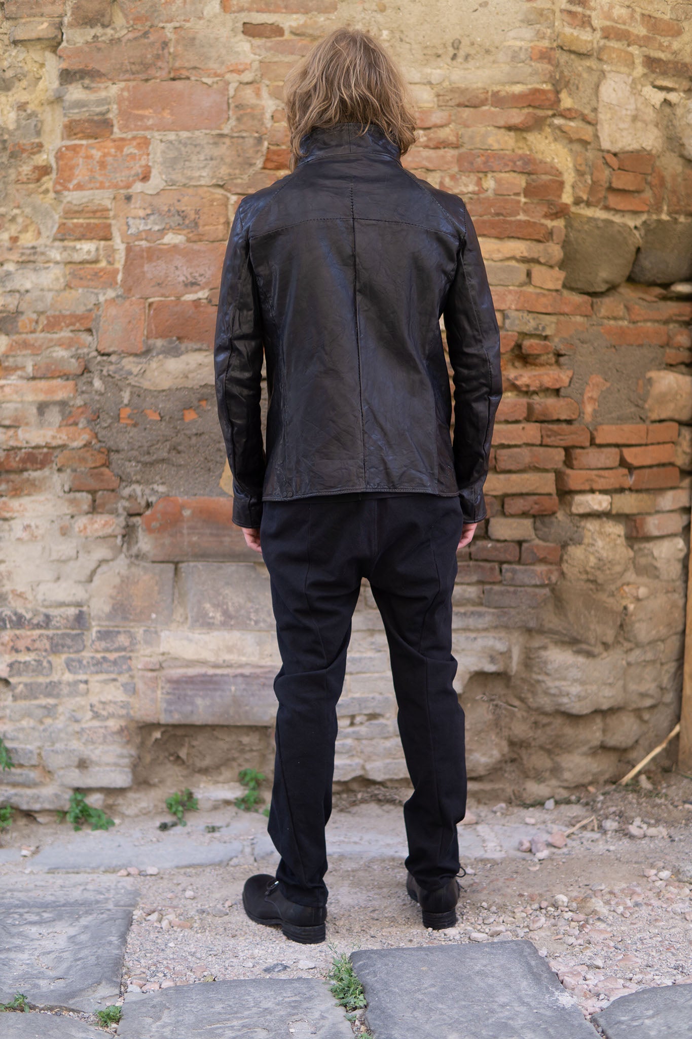 HORSE LEATHER HI-COLLAR ZIP BLOUSON JB-1