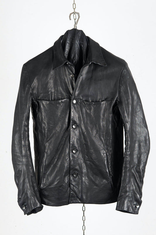 HEAVY WEIGHT SHEEP LEATHER SHIRT COLLAR BLOUSON LINED BD-3