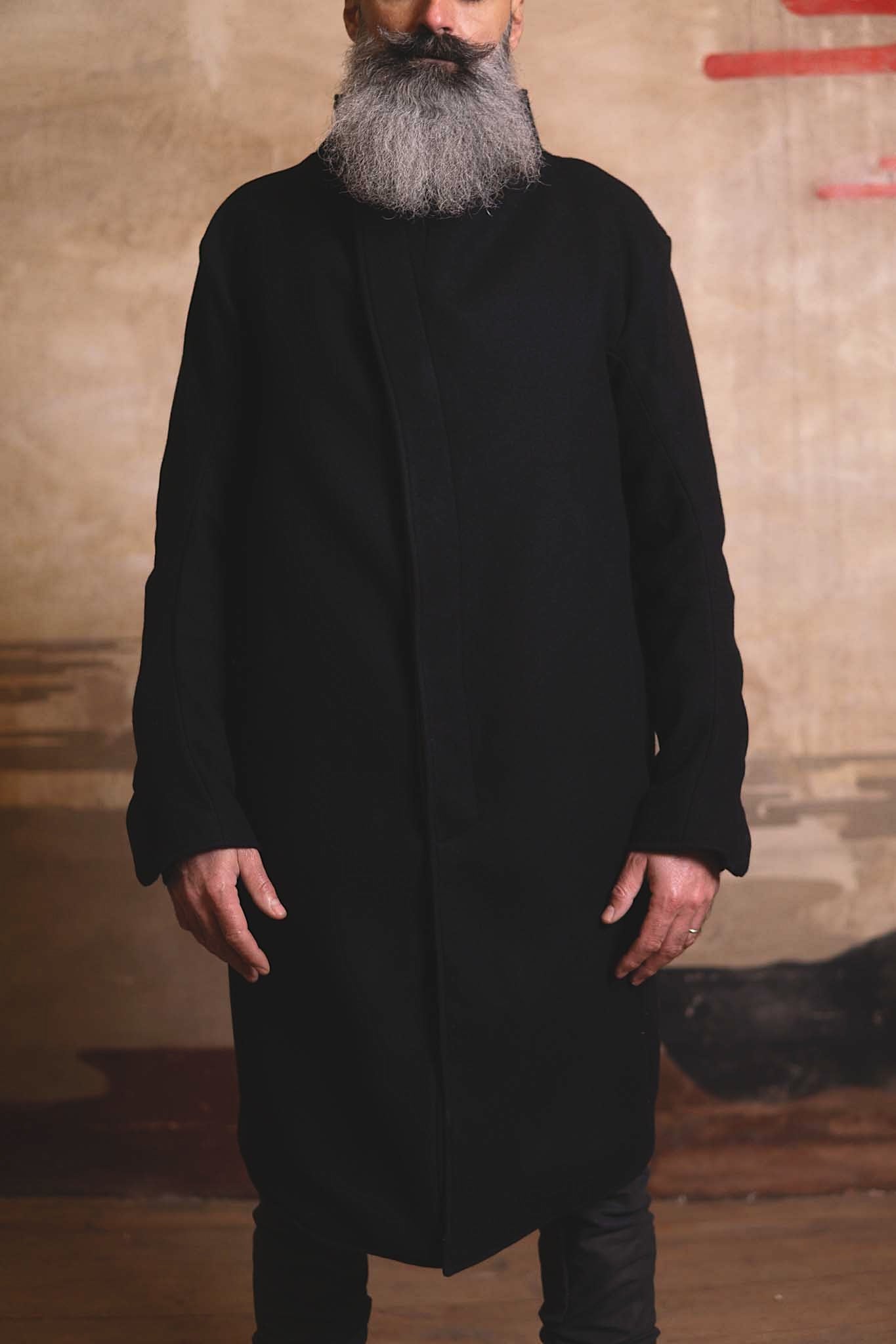 WOOL 100% HIGH NECK FRY FRONT BTN COAT LINED JCP-4B