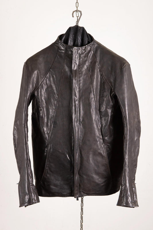 HORSE LEATHER T/NECK ZIP BLOUSON LINED TN-1Z