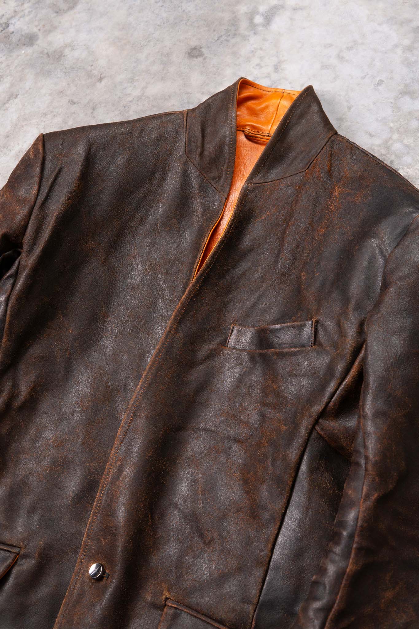 HORSE RESIN LEATHER SHOWL COLLAR JACKET JJK-4