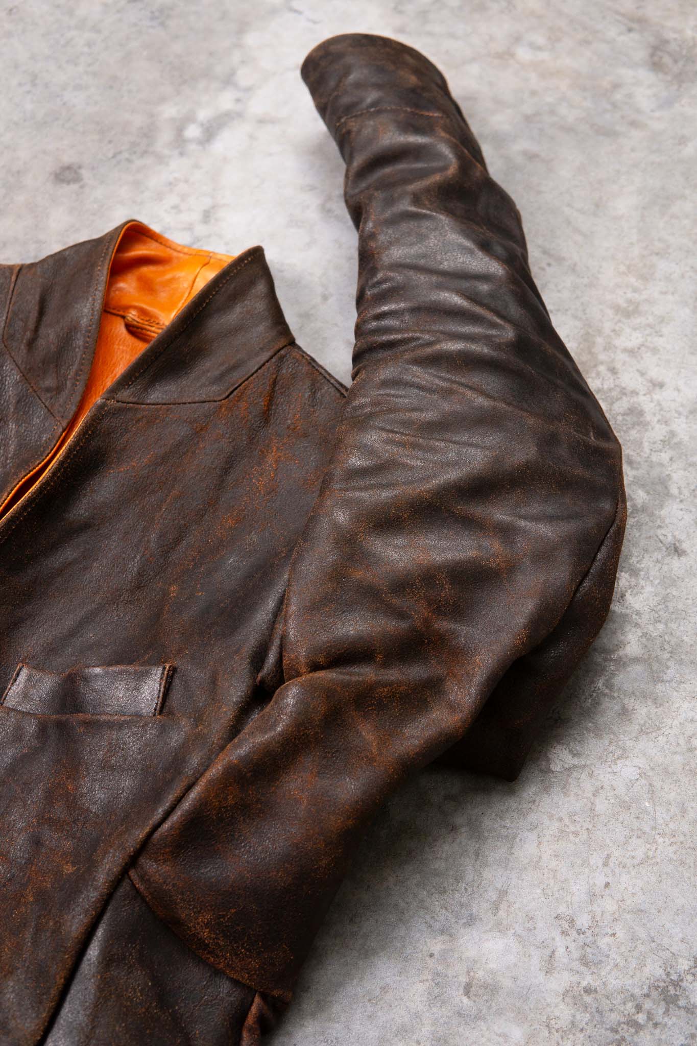 HORSE RESIN LEATHER SHOWL COLLAR JACKET JJK-4
