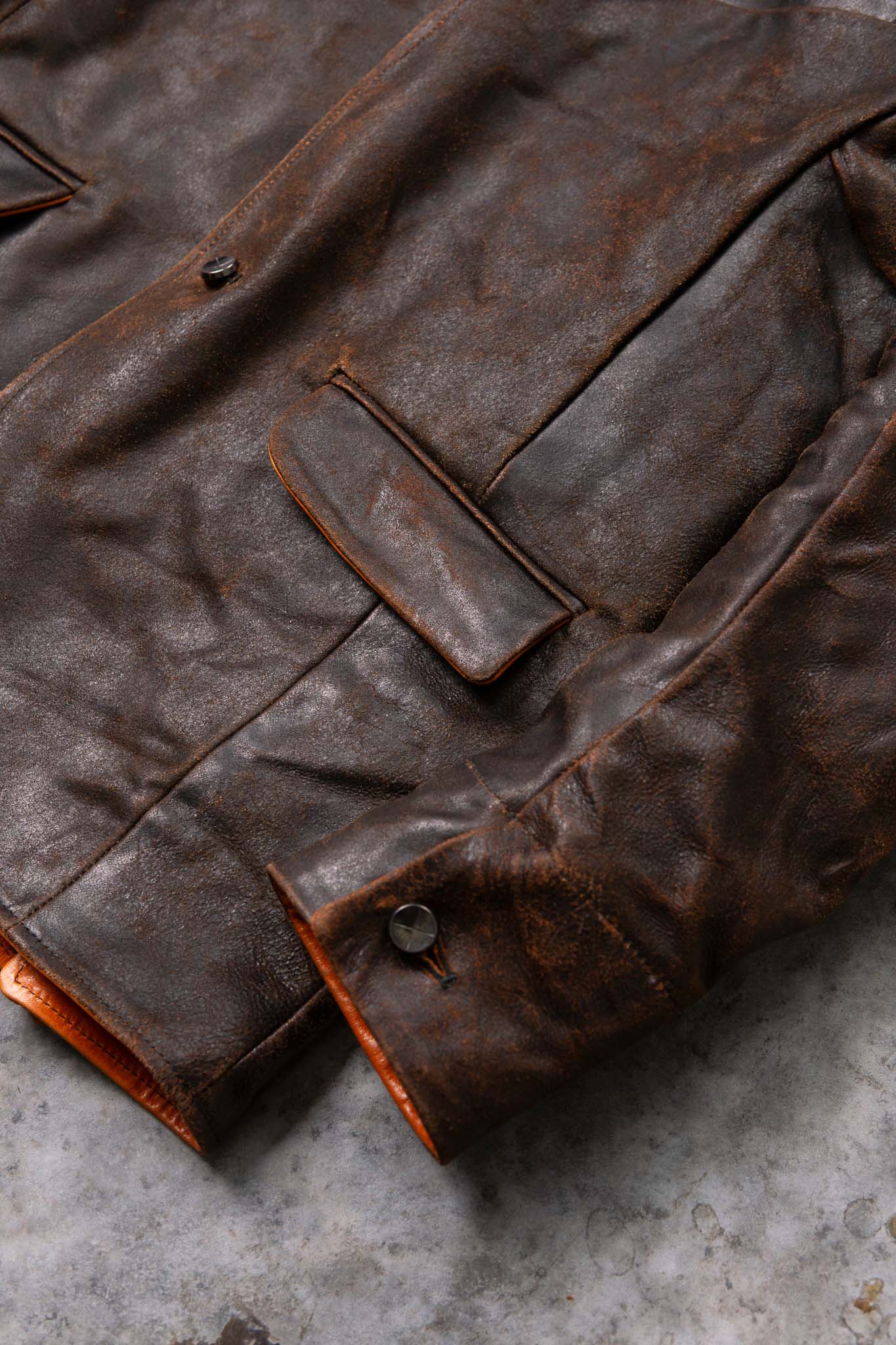 HORSE RESIN LEATHER SHOWL COLLAR JACKET JJK-4