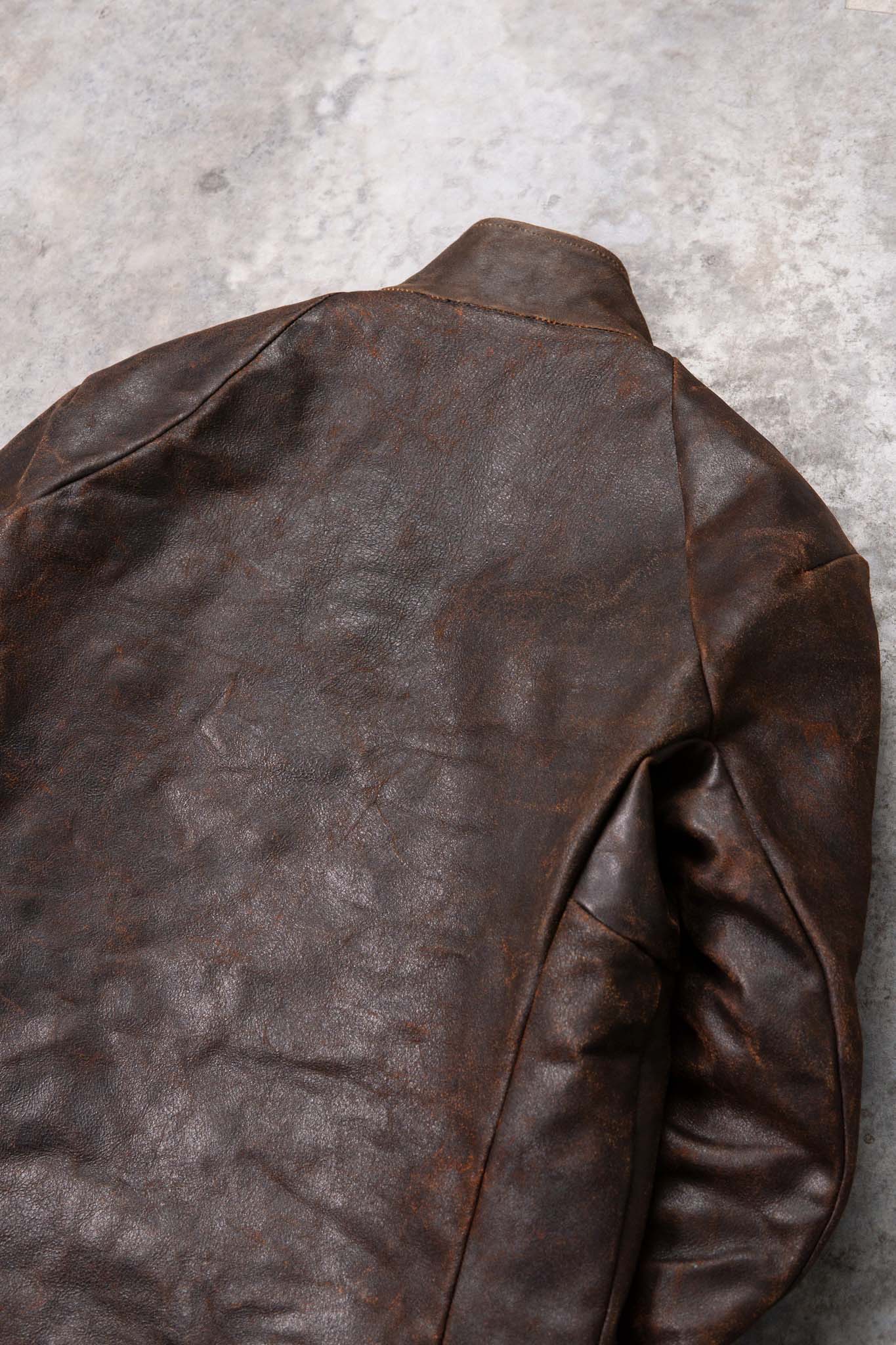 HORSE RESIN LEATHER SHOWL COLLAR JACKET JJK-4