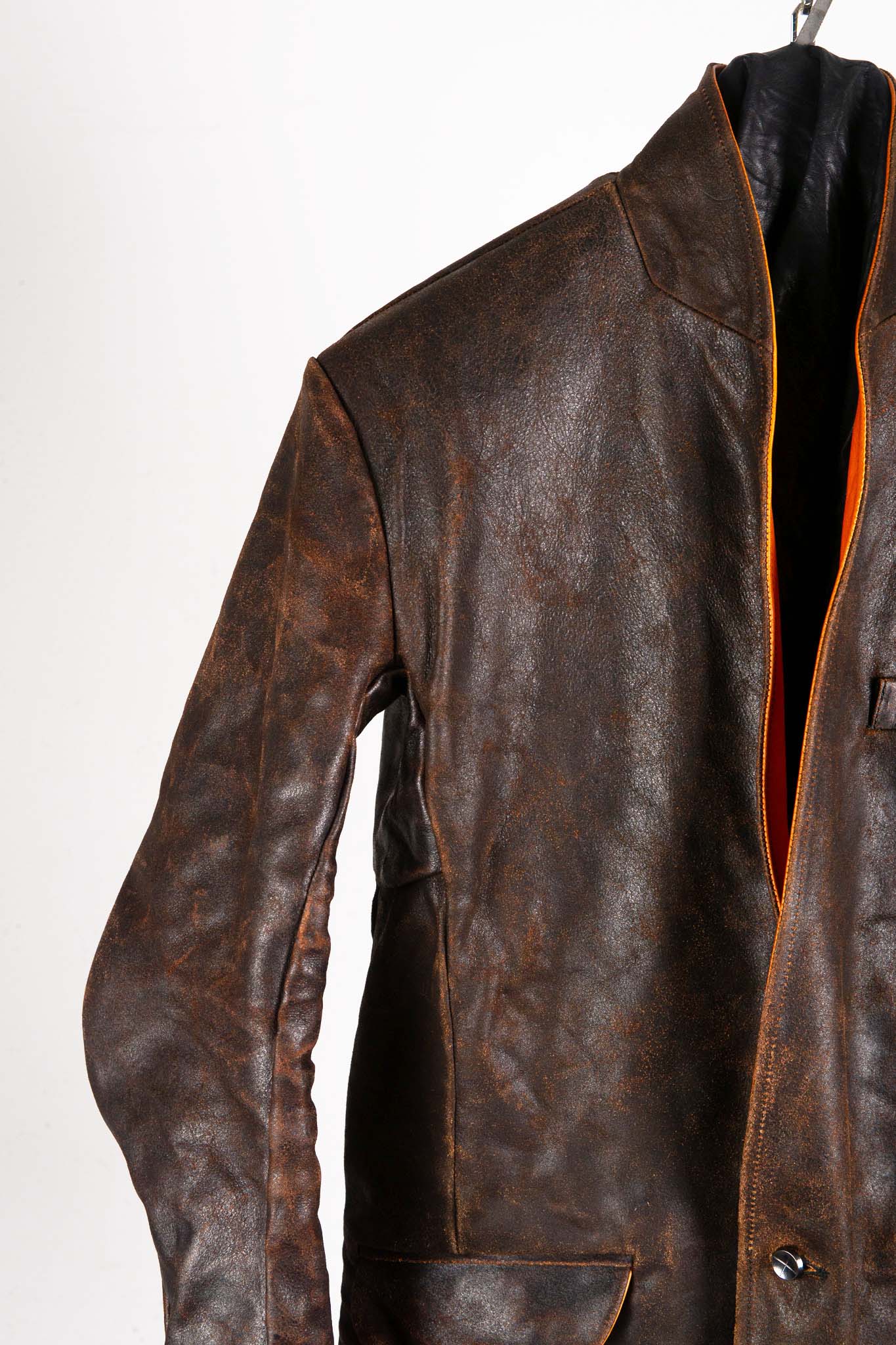 HORSE RESIN LEATHER SHOWL COLLAR JACKET JJK-4