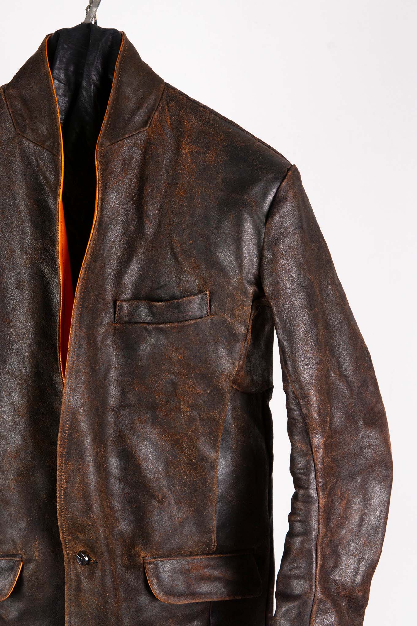 HORSE RESIN LEATHER SHOWL COLLAR JACKET JJK-4