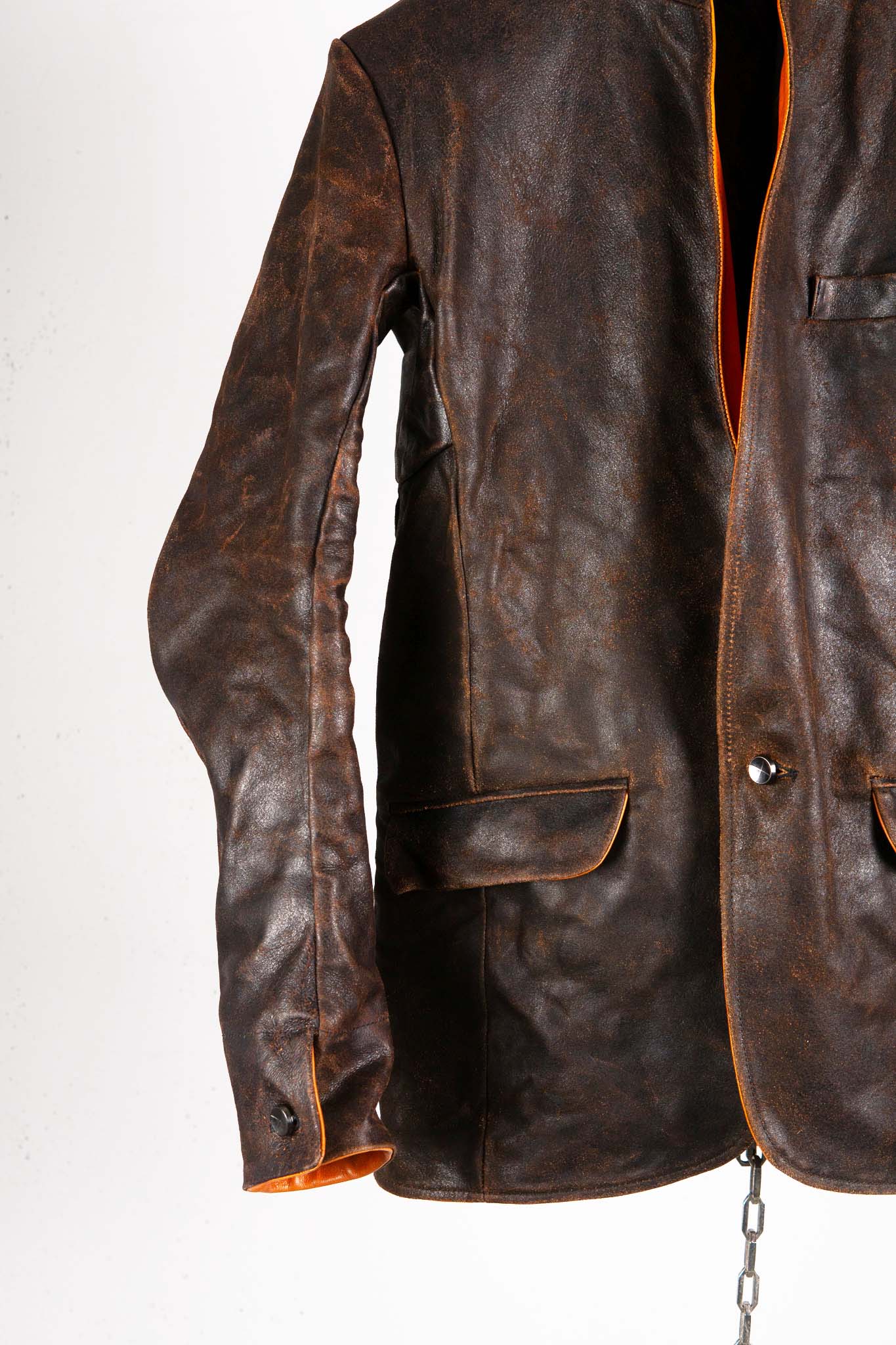 HORSE RESIN LEATHER SHOWL COLLAR JACKET JJK-4