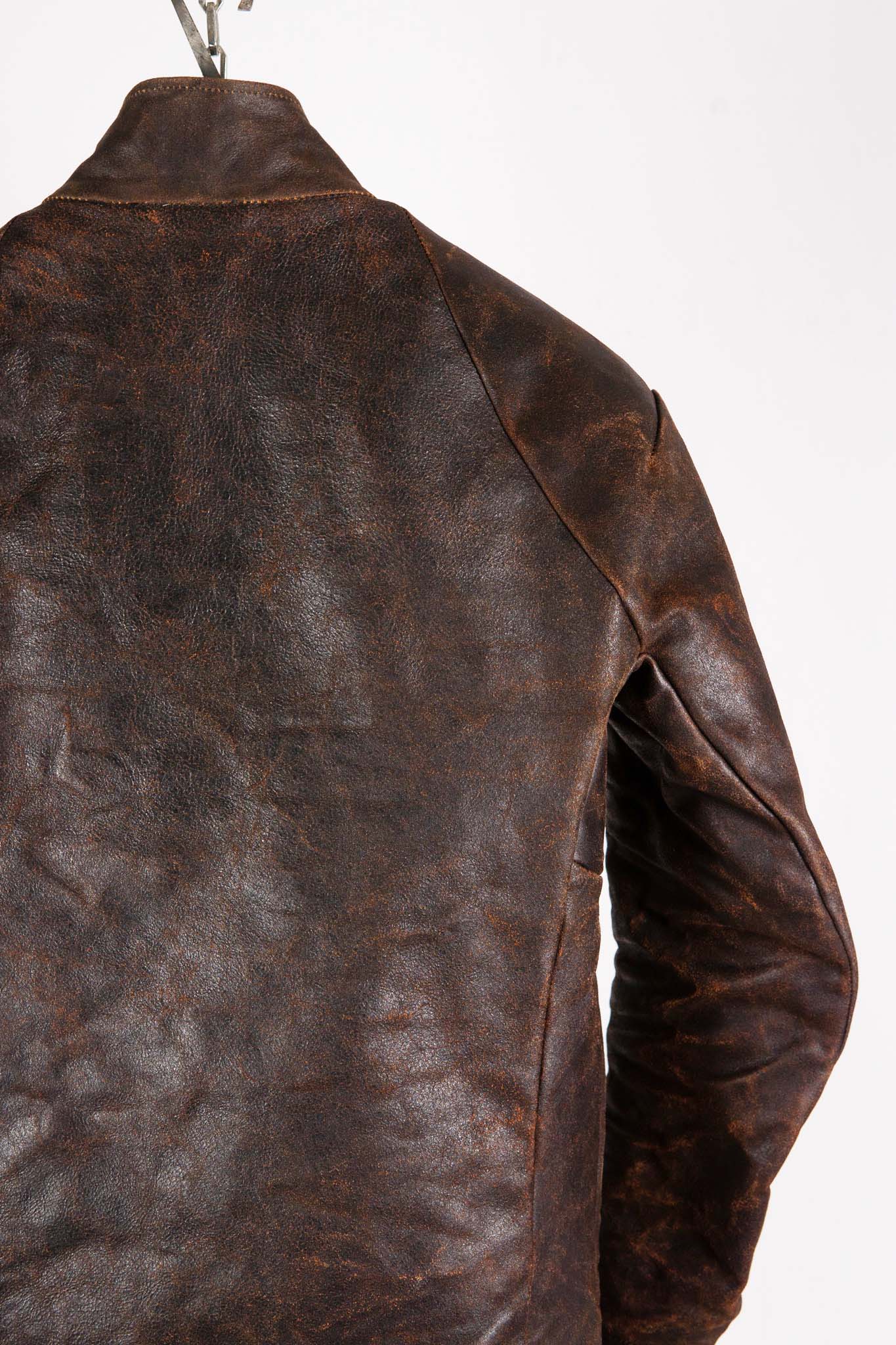 HORSE RESIN LEATHER SHOWL COLLAR JACKET JJK-4