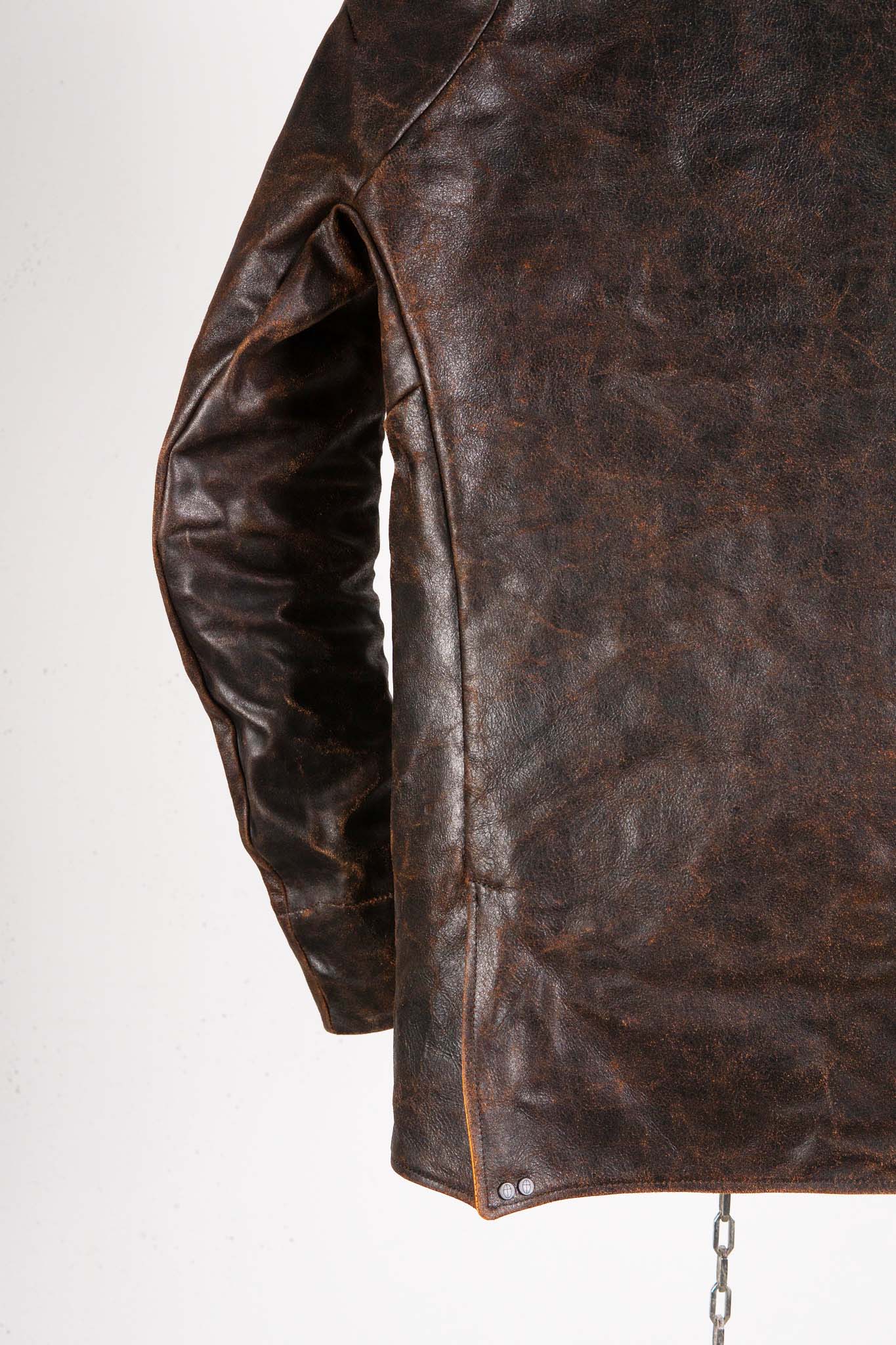 HORSE RESIN LEATHER SHOWL COLLAR JACKET JJK-4