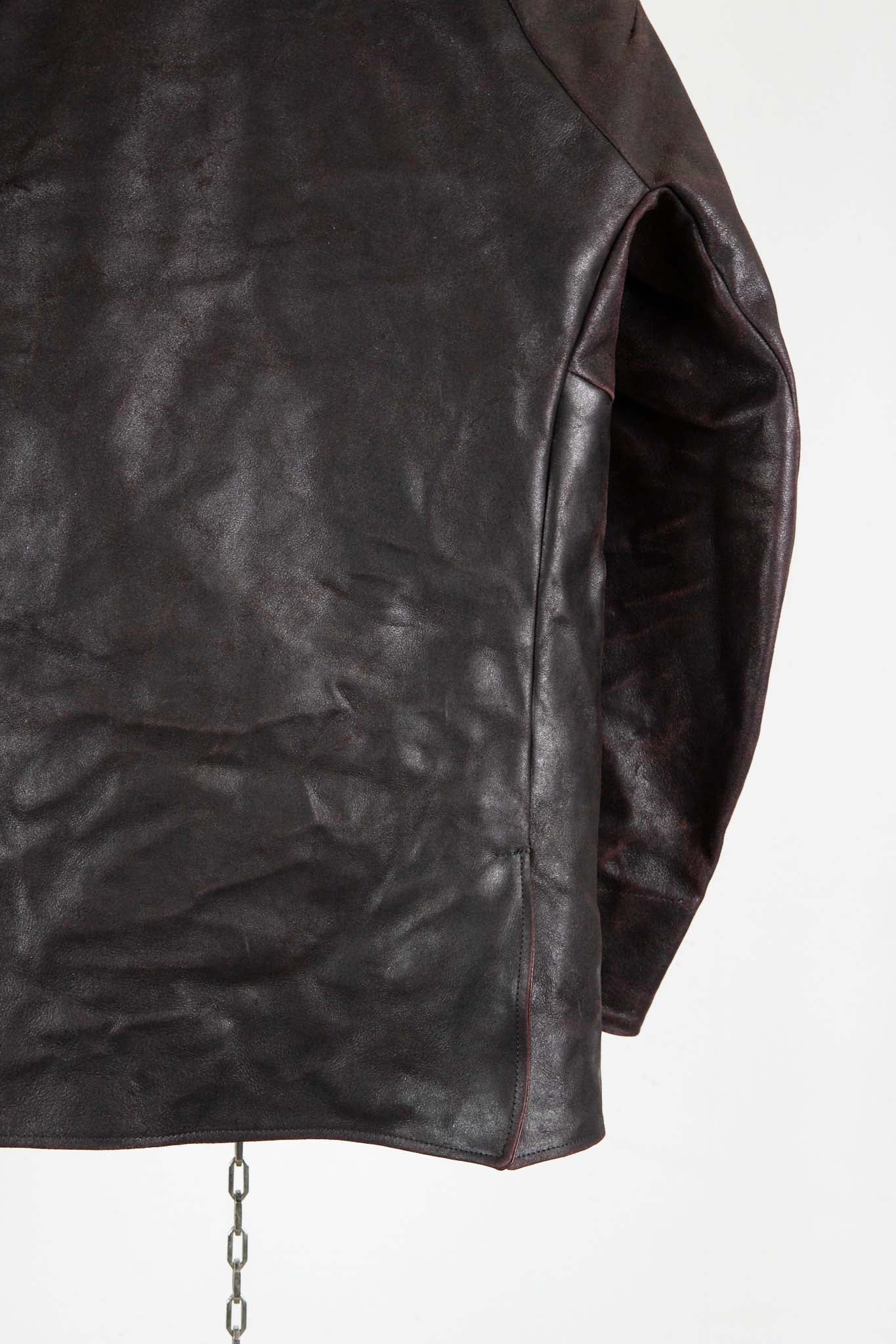 HORSE RESIN LEATHER SHOWL COLLAR JACKET JJK-4