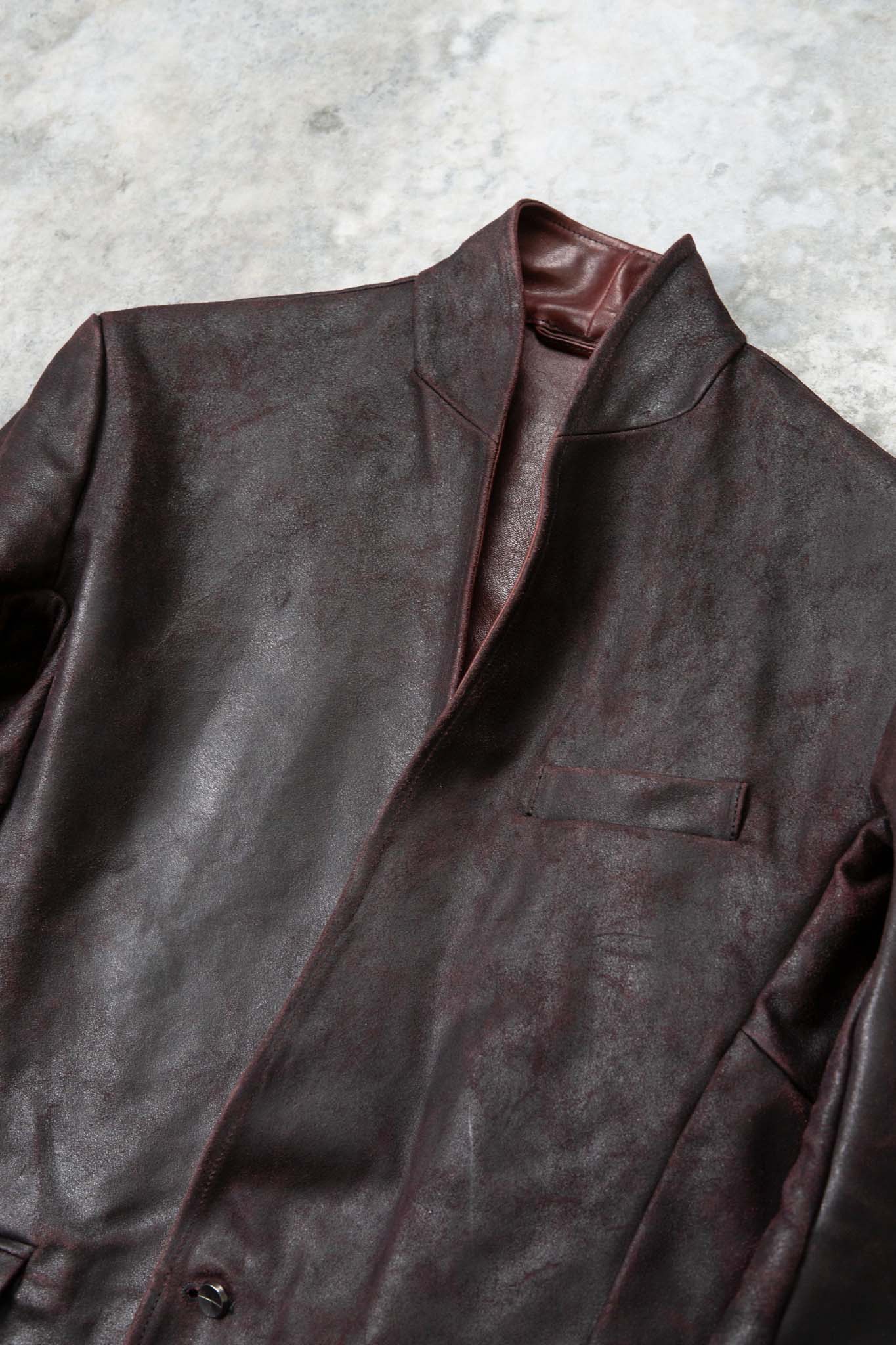 HORSE RESIN LEATHER SHOWL COLLAR JACKET JJK-4