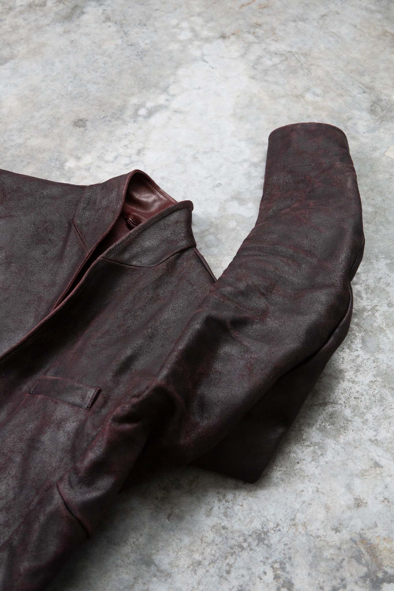 HORSE RESIN LEATHER SHOWL COLLAR JACKET JJK-4